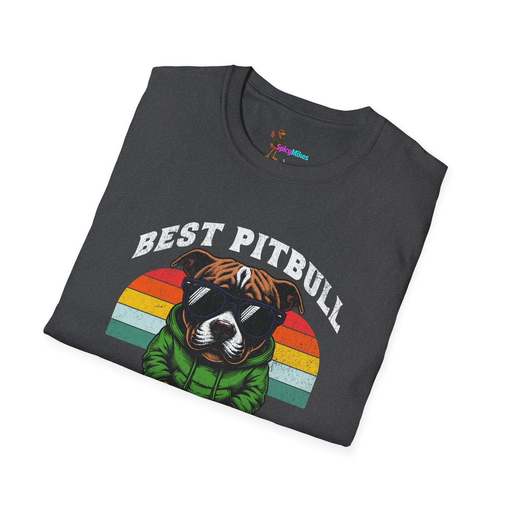 Best Pitbull Dad Ever T-Shirt — Vintage Rainbow Pit Bull Father’s Day Tee