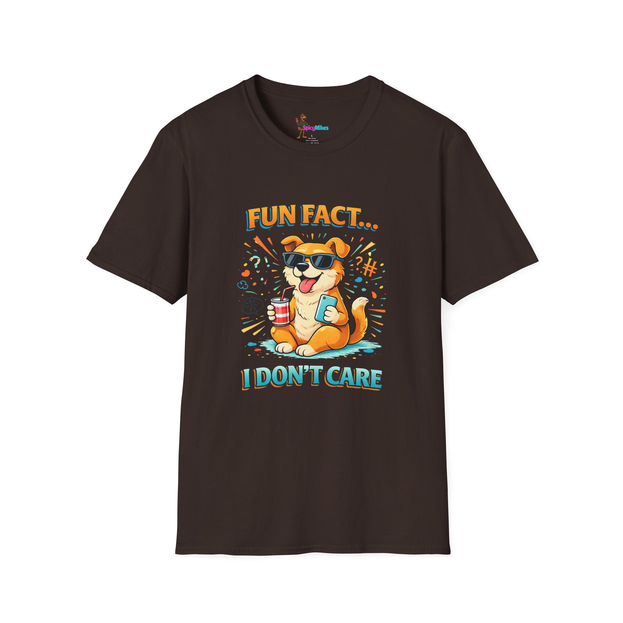 Fun Fact I Don't Care Funny Sunglasses Dog Graphic Tee