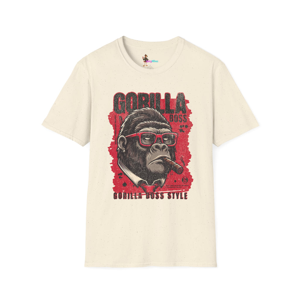 Gorilla Boss Style T-Shirt — Retro Ape with Sunglasses & Cigar Graphic