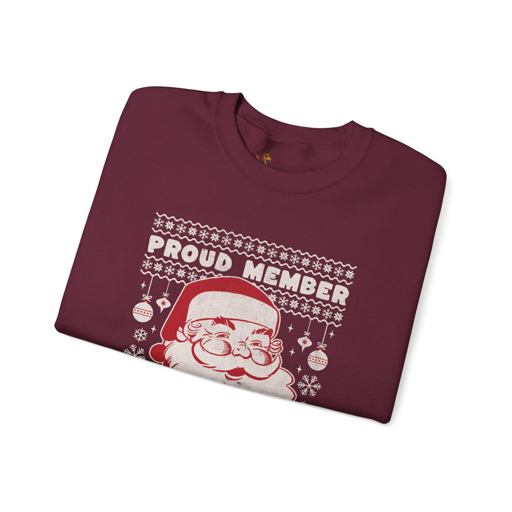“Proud Member of Santa’s Naughty List” Vintage Santa Ugly Sweater