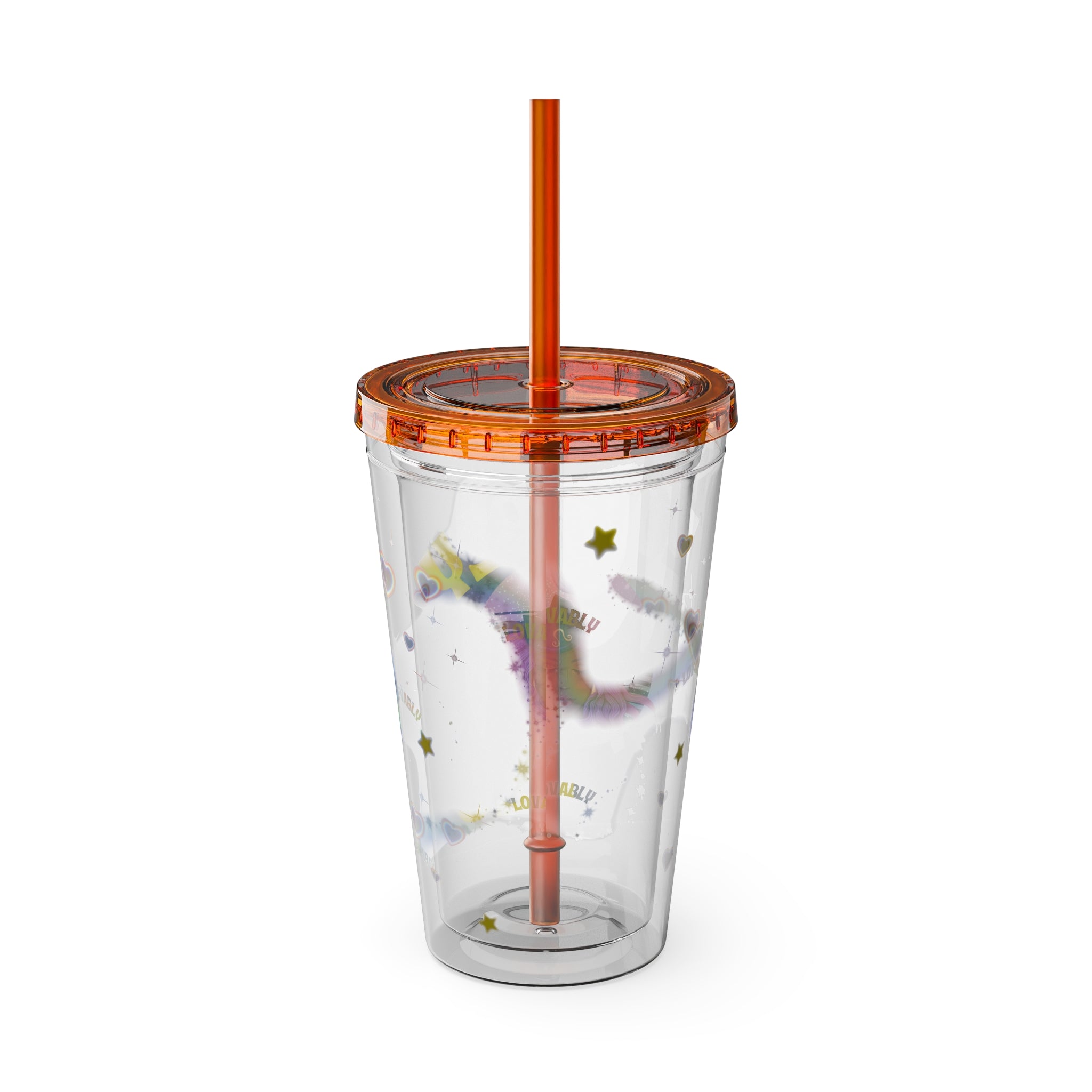 Lovably Leo Zodiac Sunsplash Tumbler with Straw 16oz