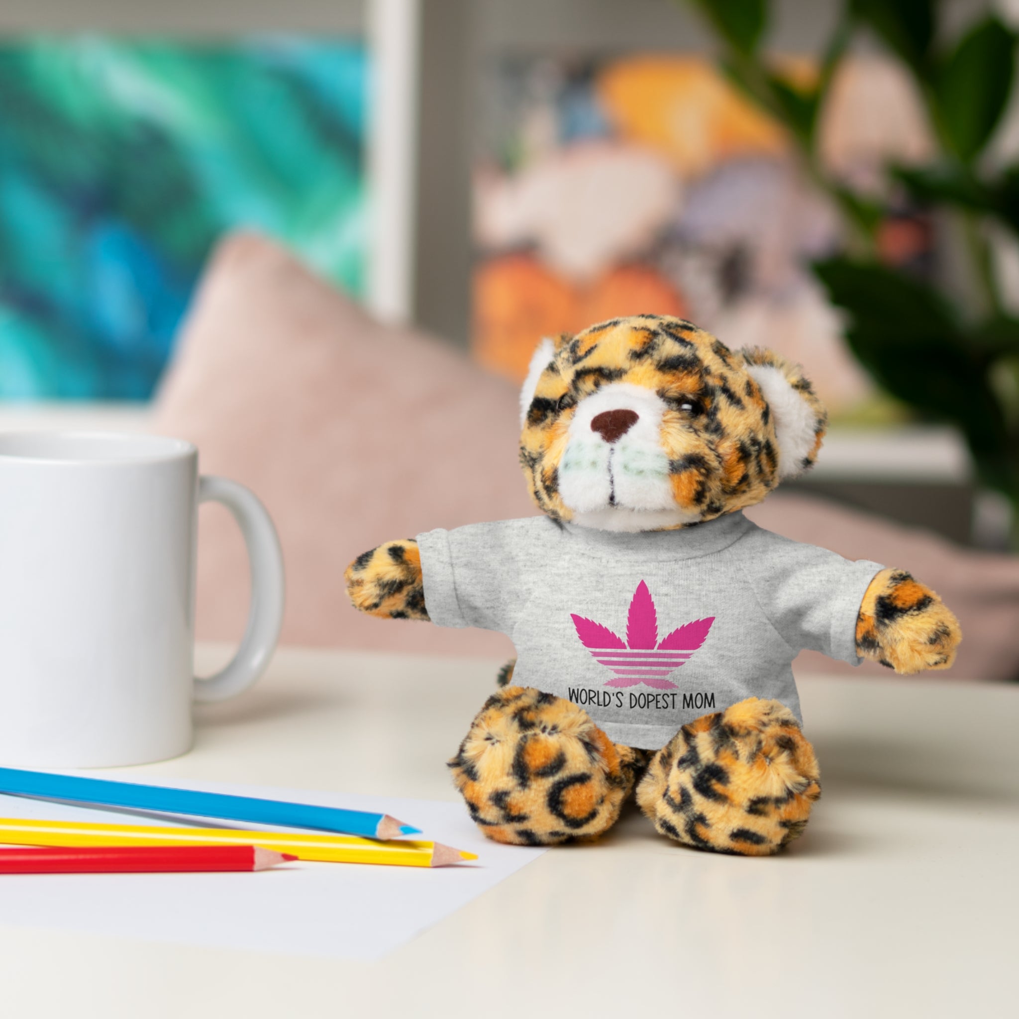 Teddy Bear – "World's Dopest Mom" Adult Plush with Tee for 420 moms