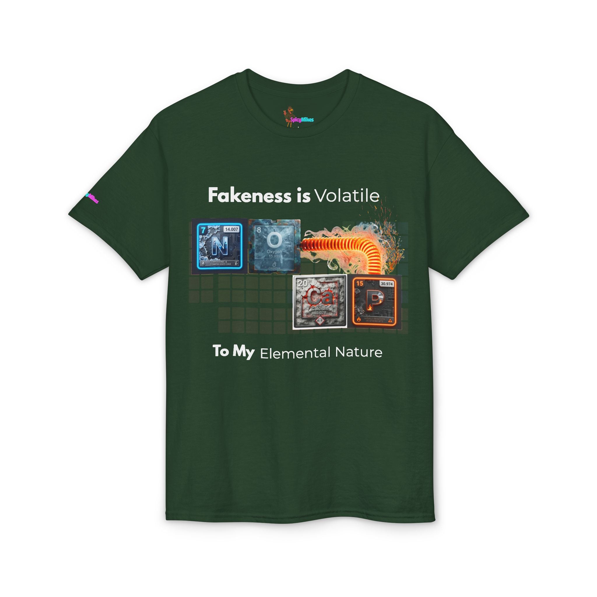 Elemental Nature Graphic T-Shirt — "Fakeness is Volatile to My Elemental Nature"