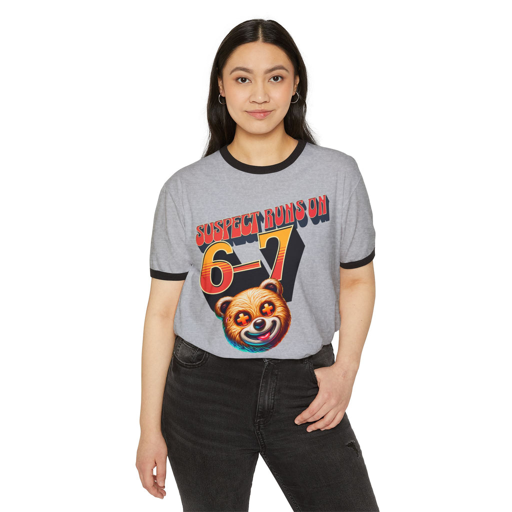 Suspect Runs On 6-7 Beary Ringer T-Shirt
