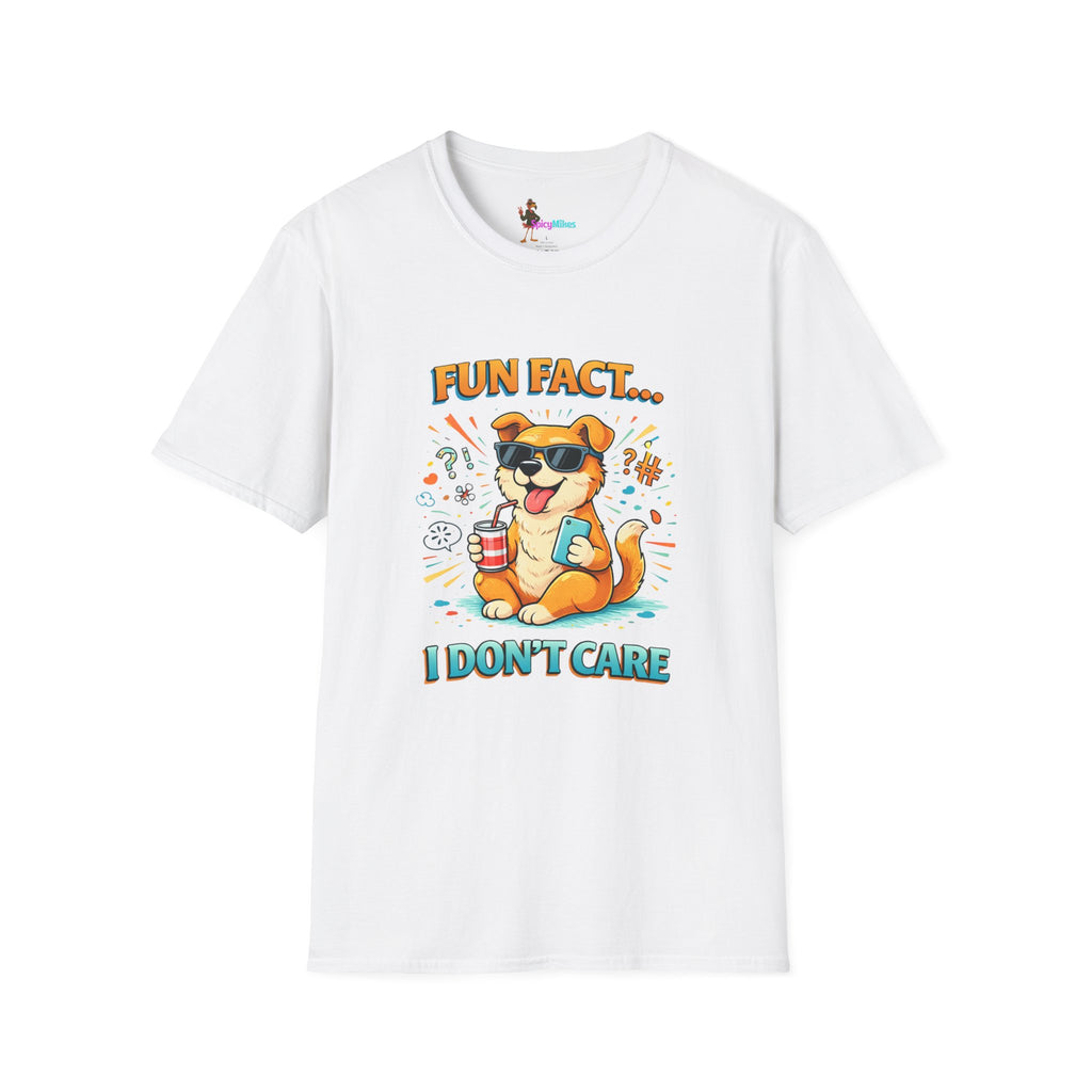Fun Fact I Don't Care Funny Sunglasses Dog Graphic Tee