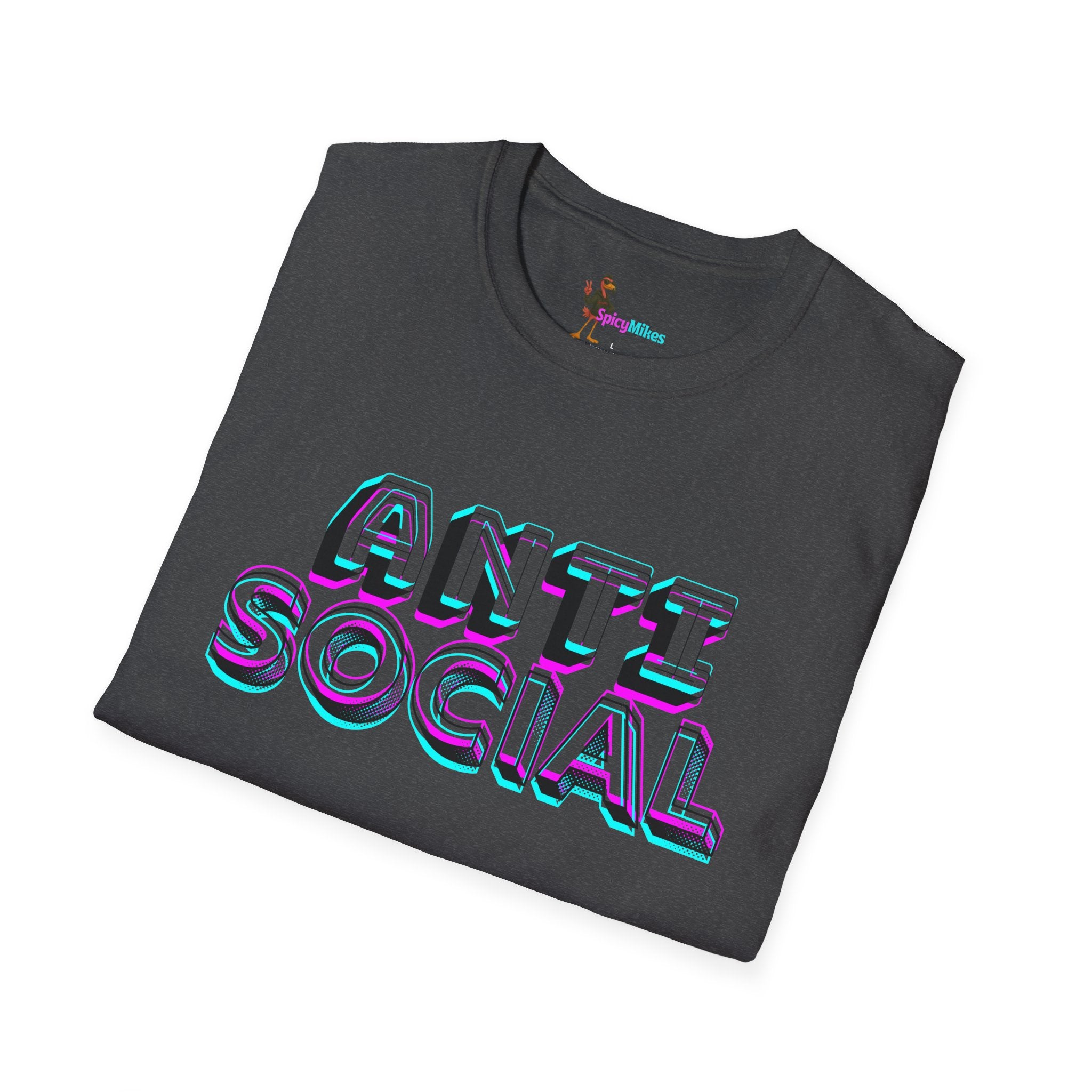 Anti Social Schizm  3D Text Graphic Tee