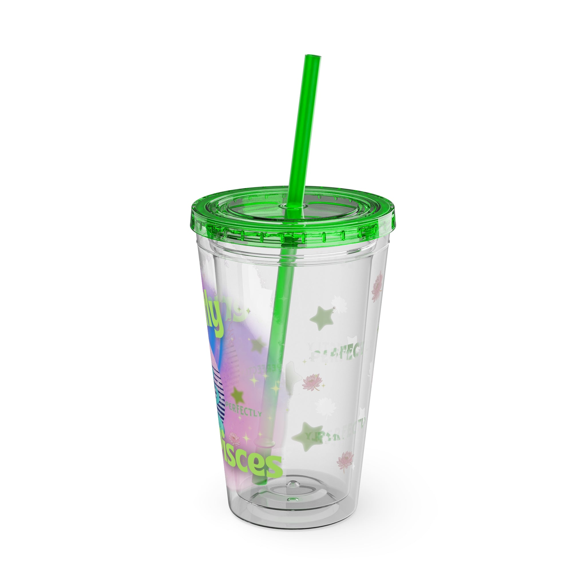 Perfectly Pisces Zodiac Sunsplash Tumbler with Straw, 16oz
