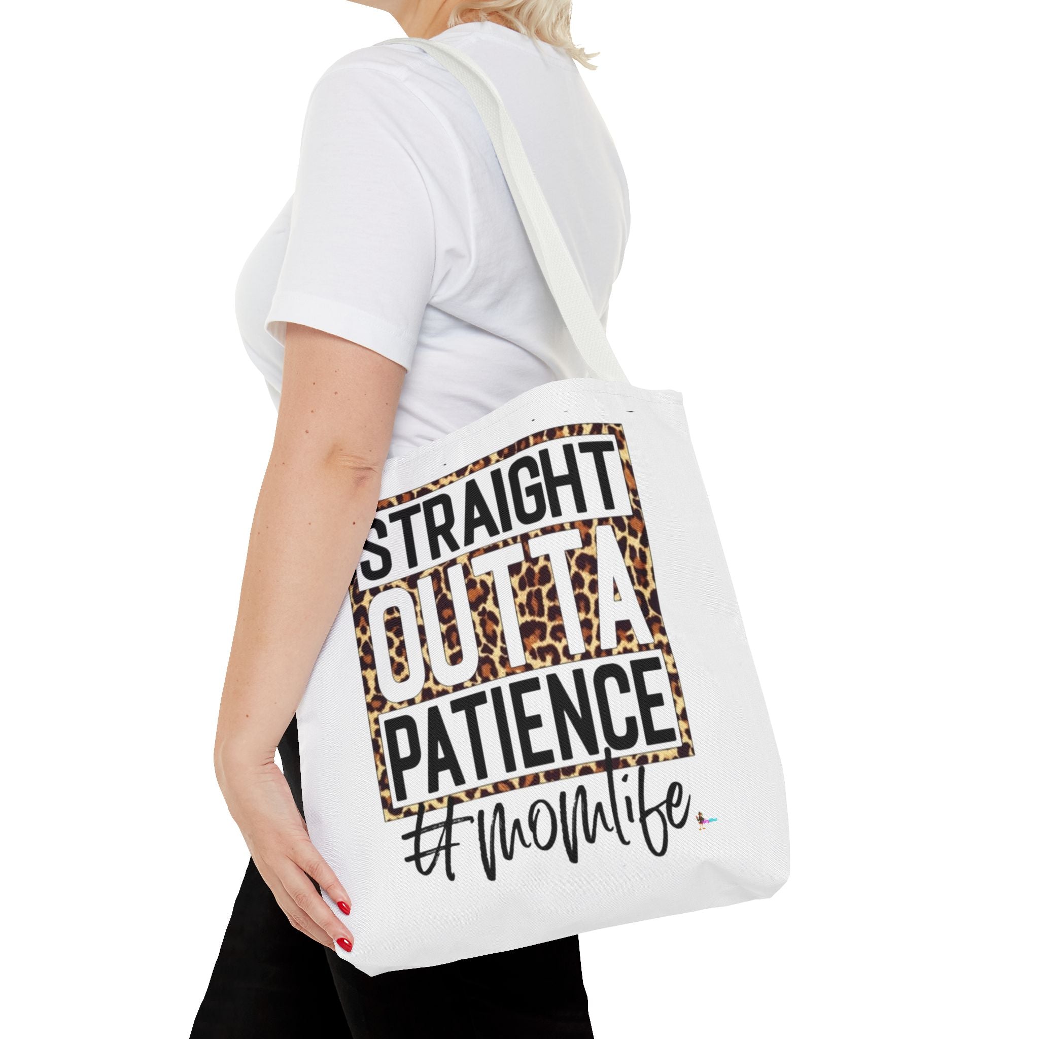 Straight Outta Patience #MomLife  Leopard Tote Bag Funny Mom Gift