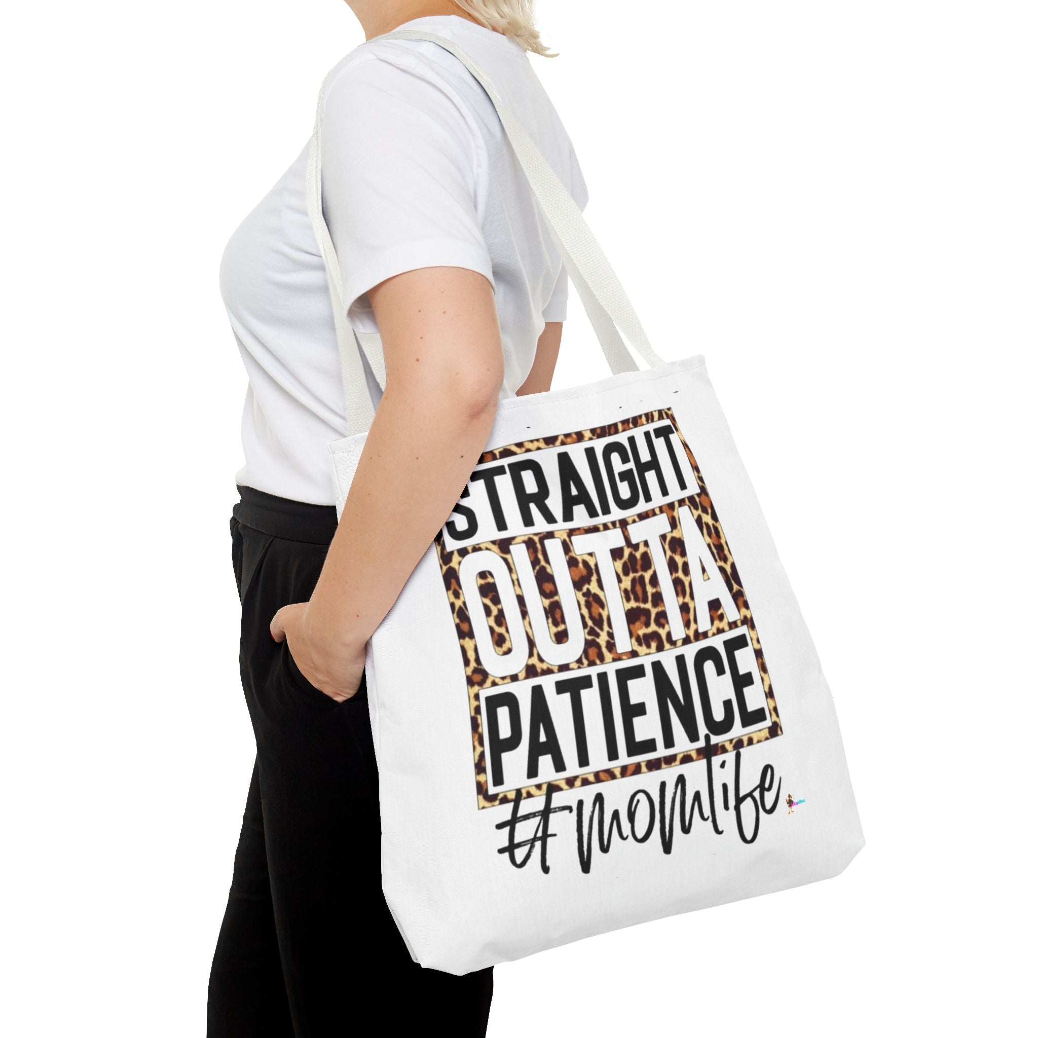 Straight Outta Patience #MomLife  Leopard Tote Bag Funny Mom Gift