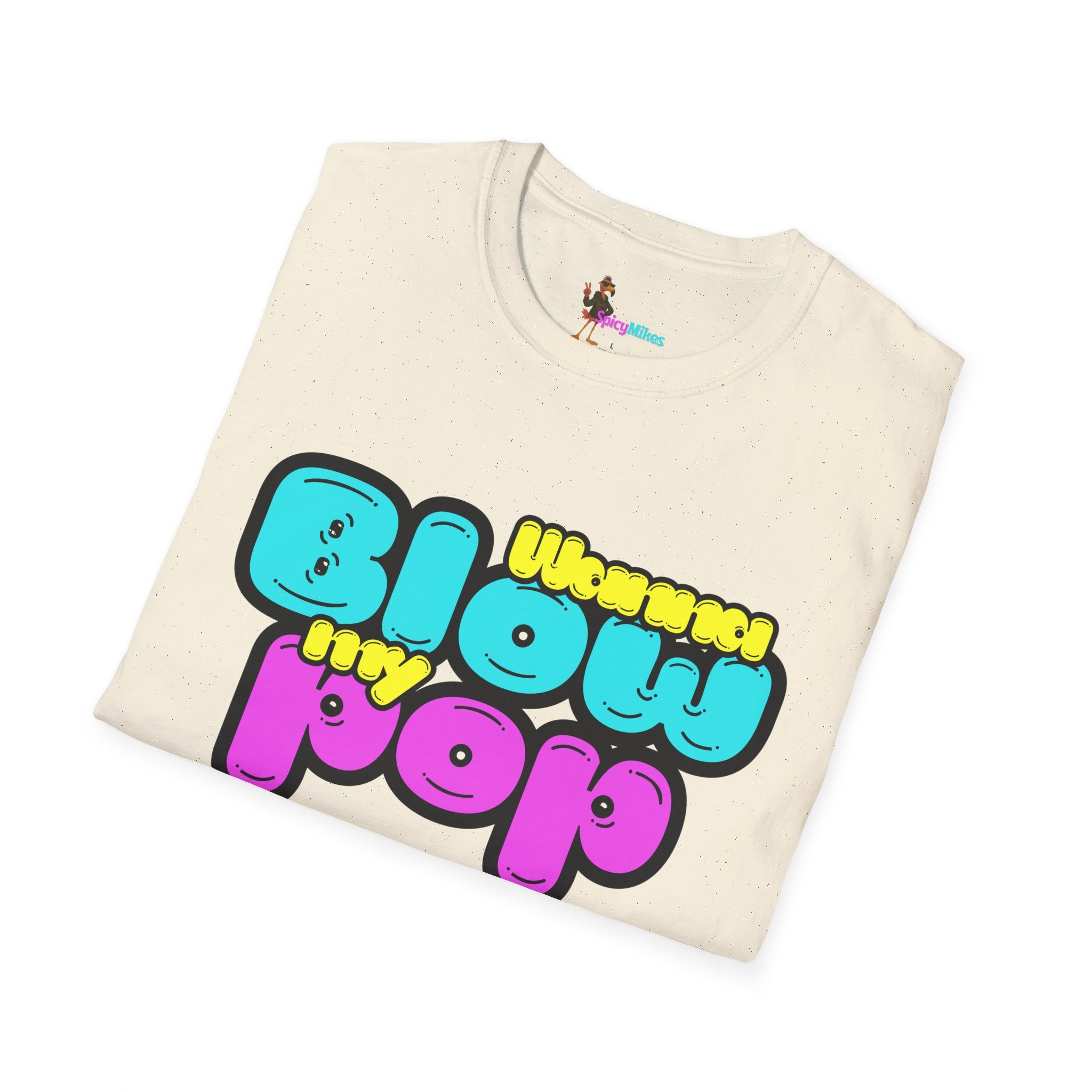 “Wanna Blow My Pop” Retro Bubble Text T-Shirt