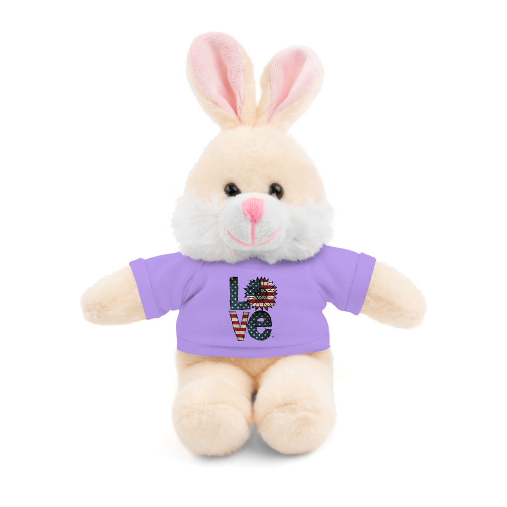 Patriotic 'LOVE' Plush Bear with Tee — Cute Stuffed Animal Gift