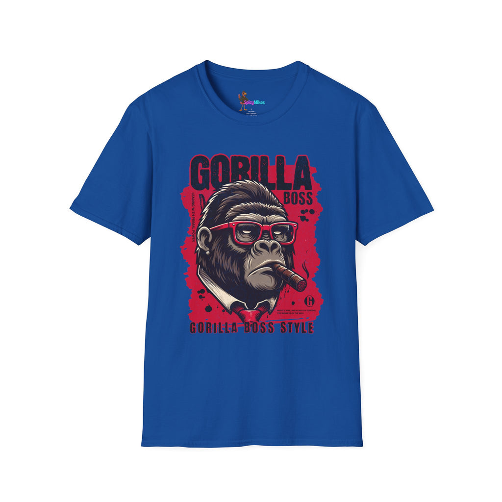 Gorilla Boss Style T-Shirt — Retro Ape with Sunglasses & Cigar Graphic
