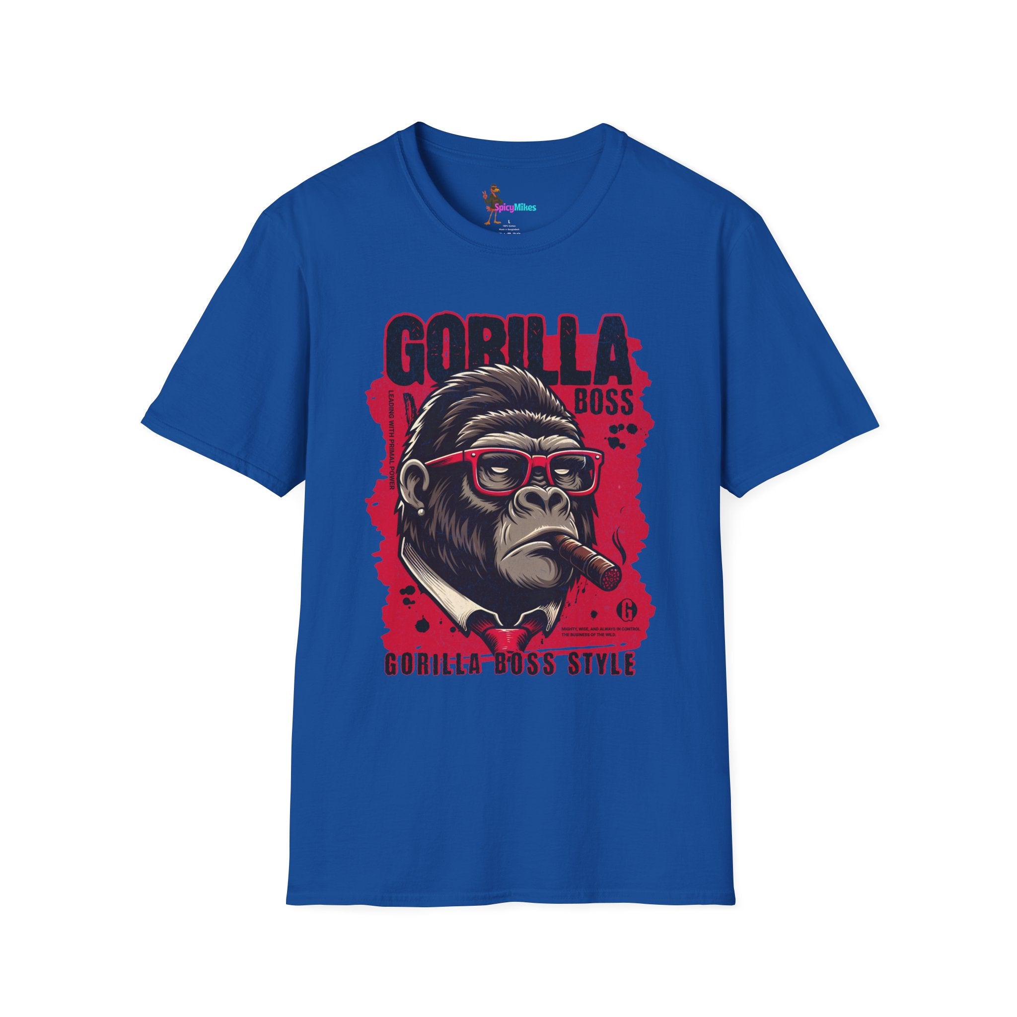 Gorilla Boss Style T-Shirt — Retro Ape with Sunglasses & Cigar Graphic