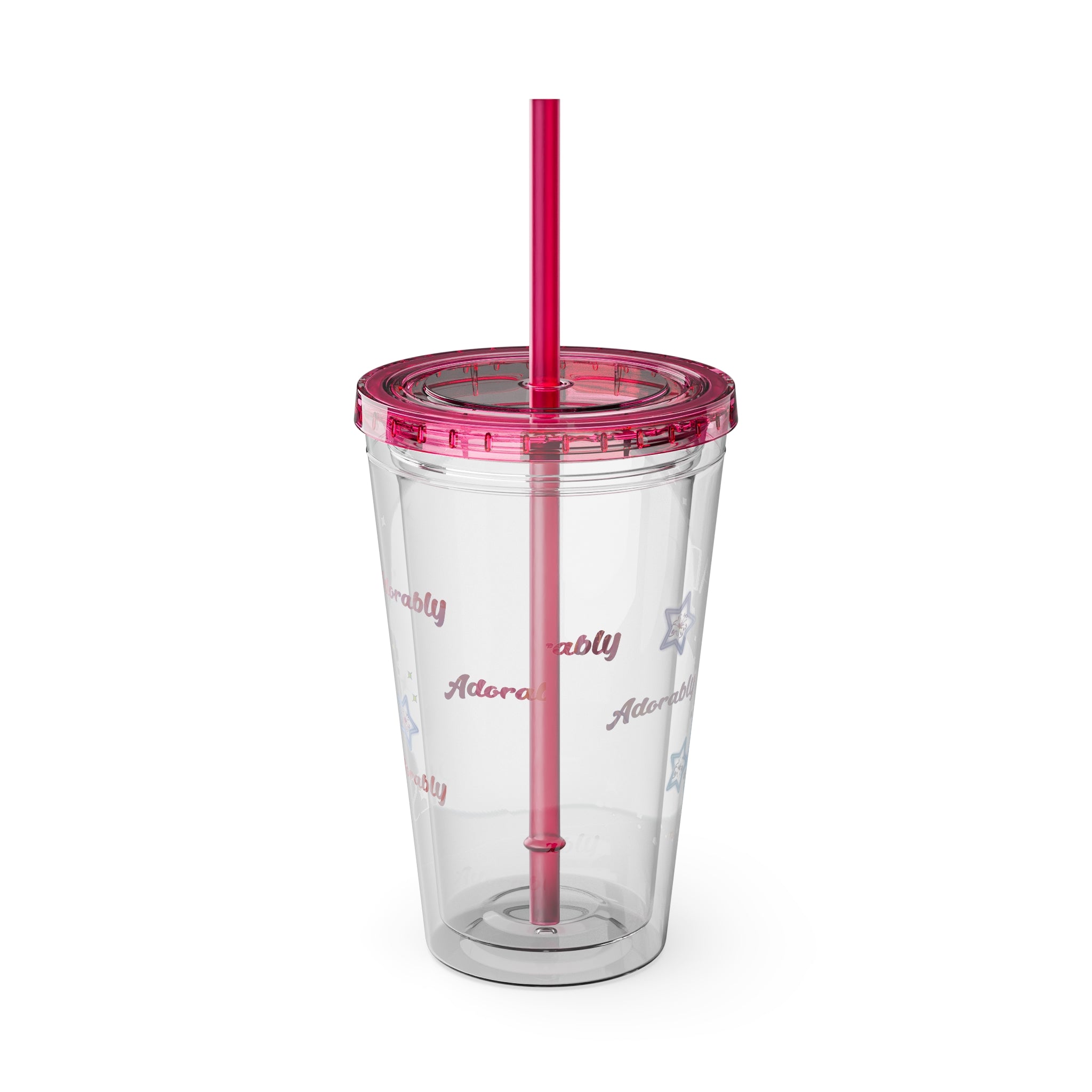Adorably Aries Zodiac Sunsplash Tumbler with Straw, 16oz,