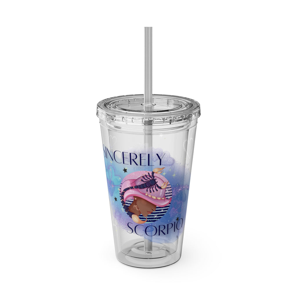 Sincerely Scorpio Zodiac Sunsplash Tumbler with Straw - 16oz