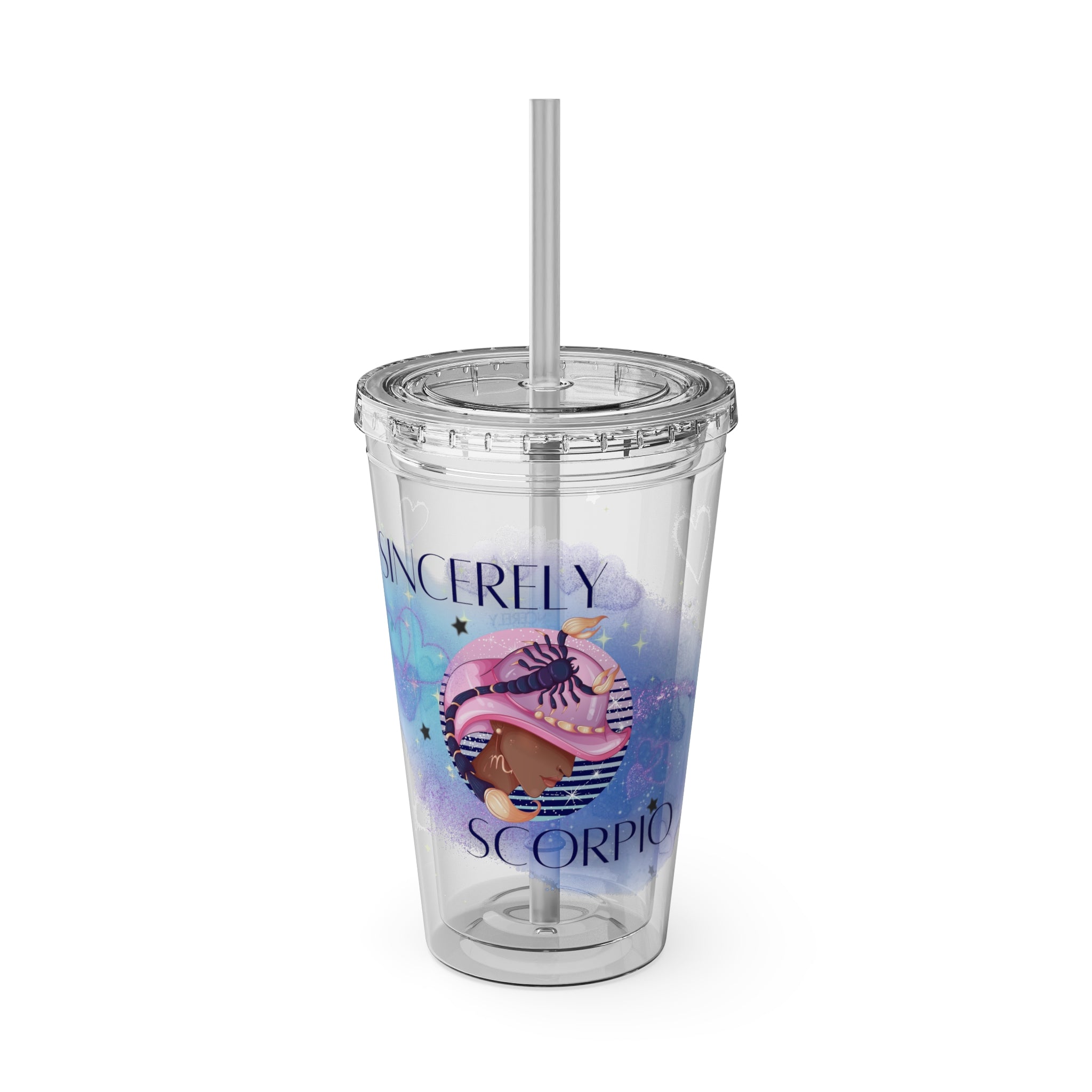 Sincerely Scorpio Zodiac Sunsplash Tumbler with Straw - 16oz