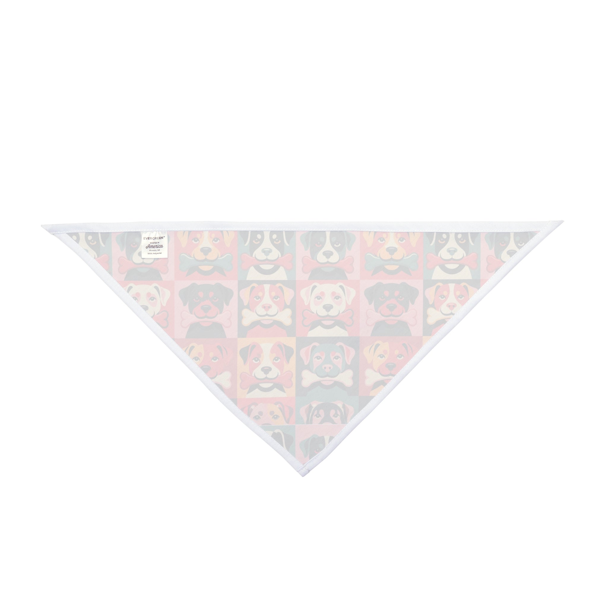 Colorful Pop Art Dog Faces Pet Bandana — Retro Puppy Pattern Accessory