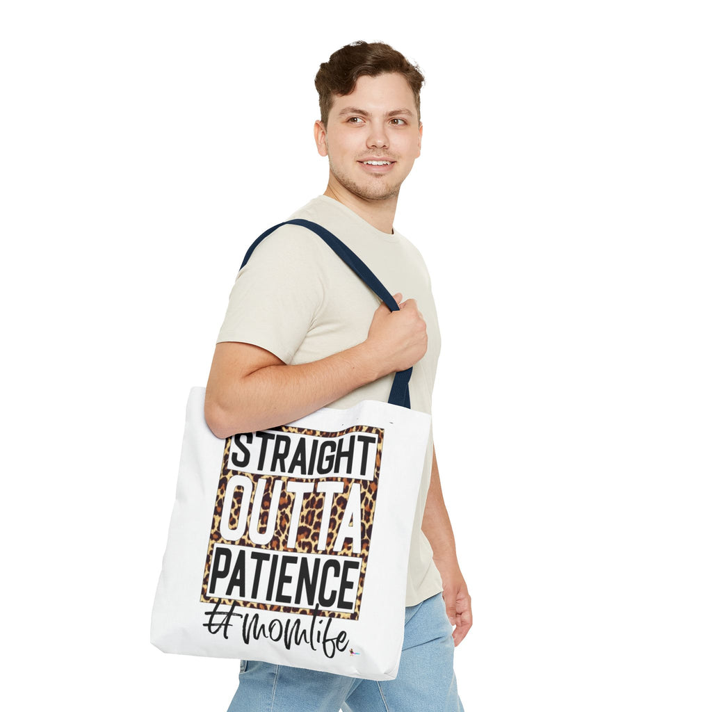 Straight Outta Patience #MomLife  Leopard Tote Bag Funny Mom Gift