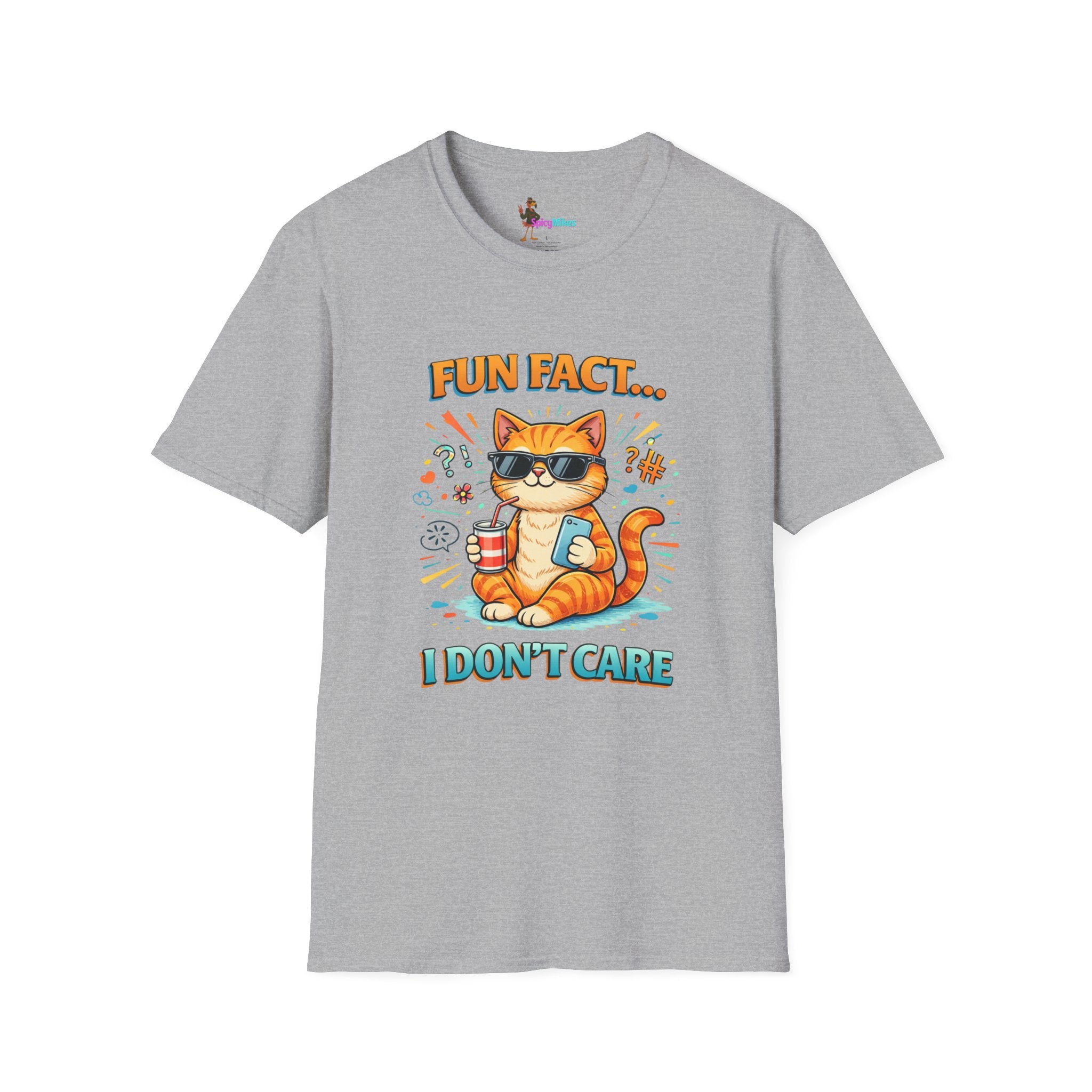Fun Fact I Don't Care Cat T-Shirt Graphic Tee