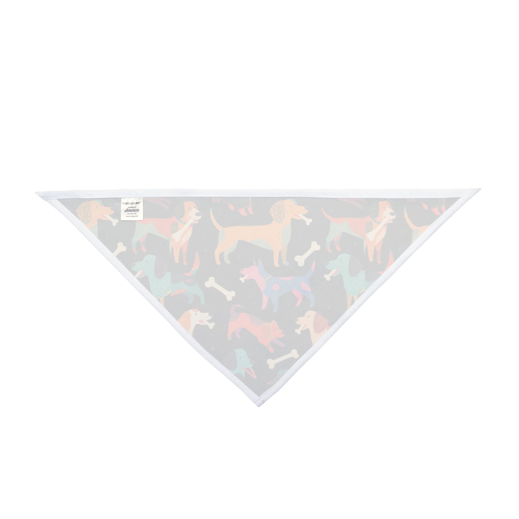 Deco Black Playful Dog Patterned Pet Bandana — Colorful Dogs & Bones Accessory for Small to Large Pets