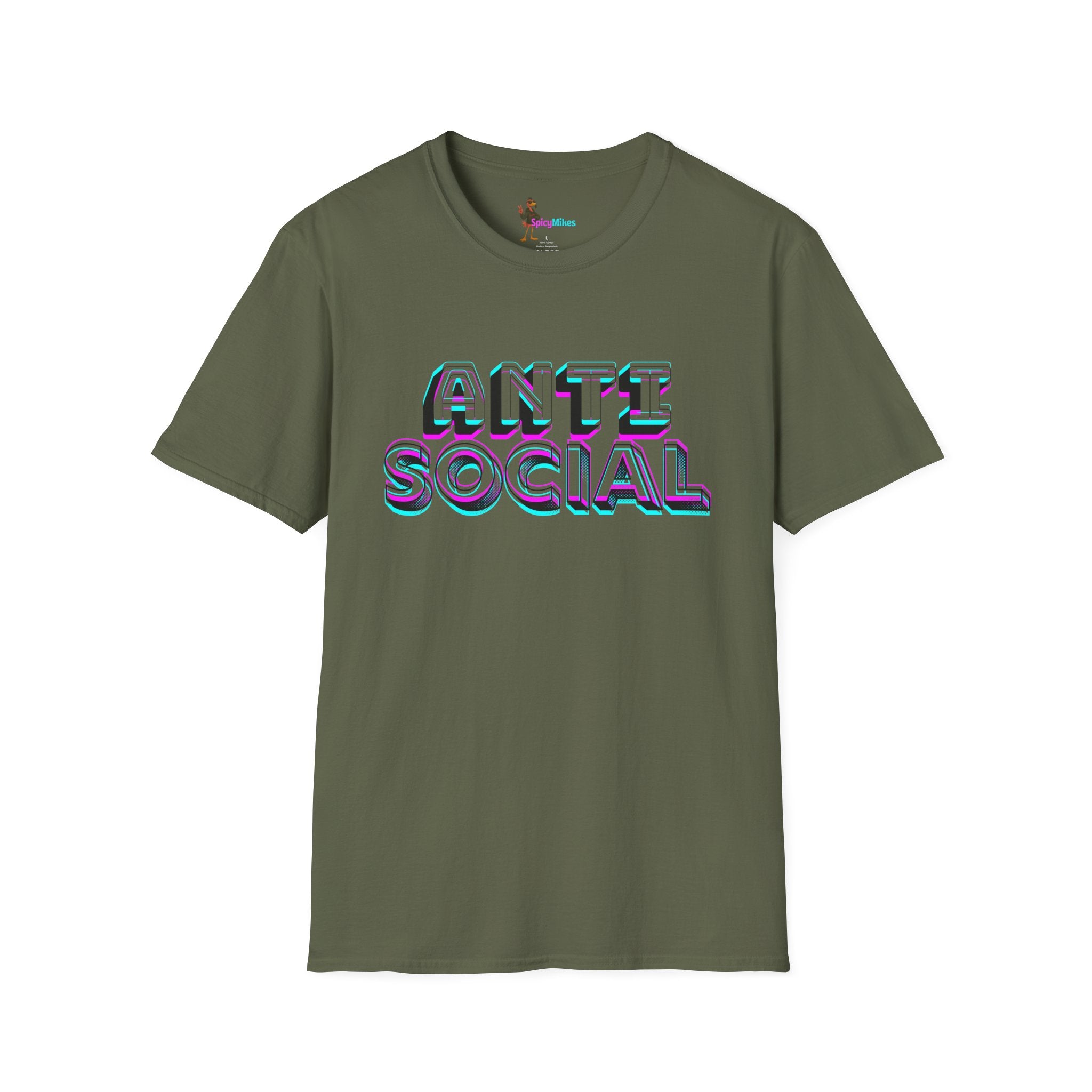 Anti Social Schizm  3D Text Graphic Tee