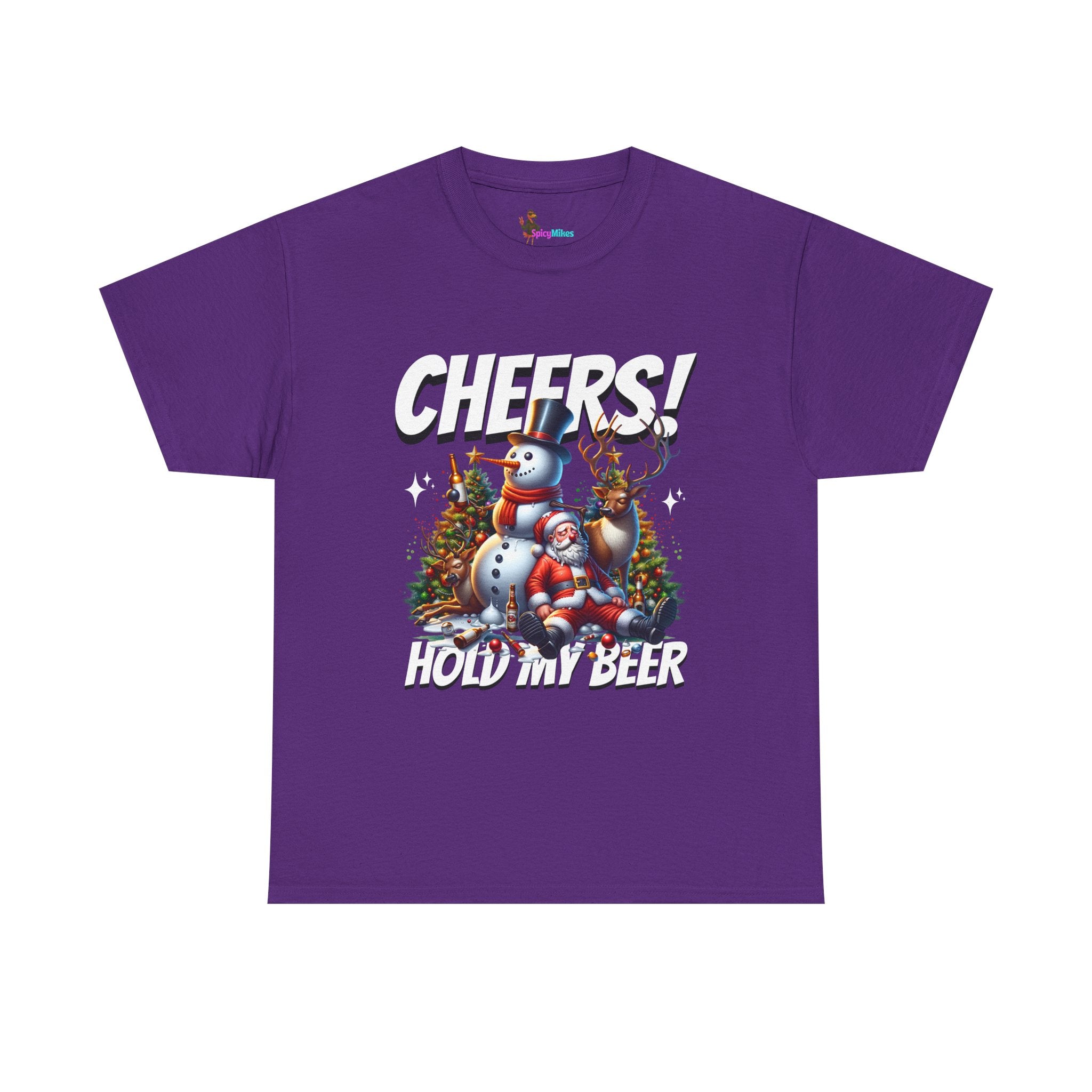 "Cheers! Hold My Drink" Holiday Snowman Christmas Tee