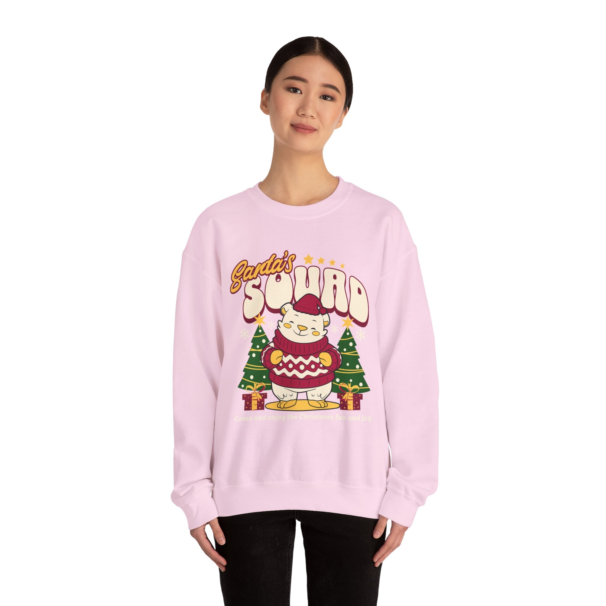 Santa’s Squad Bear bearing gifts Crewneck Ugly Sweatshirt