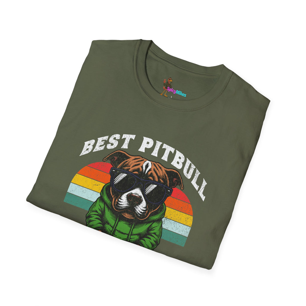 Best Pitbull Dad Ever T-Shirt — Vintage Rainbow Pit Bull Father’s Day Tee