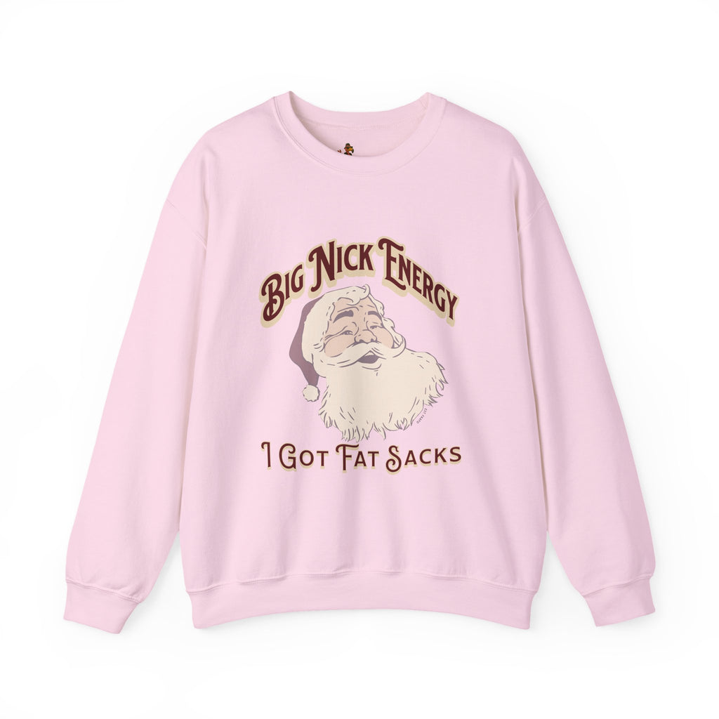 “Big Nick Energy: I Got Fat Sacks” Retro Santa Holiday Sweater