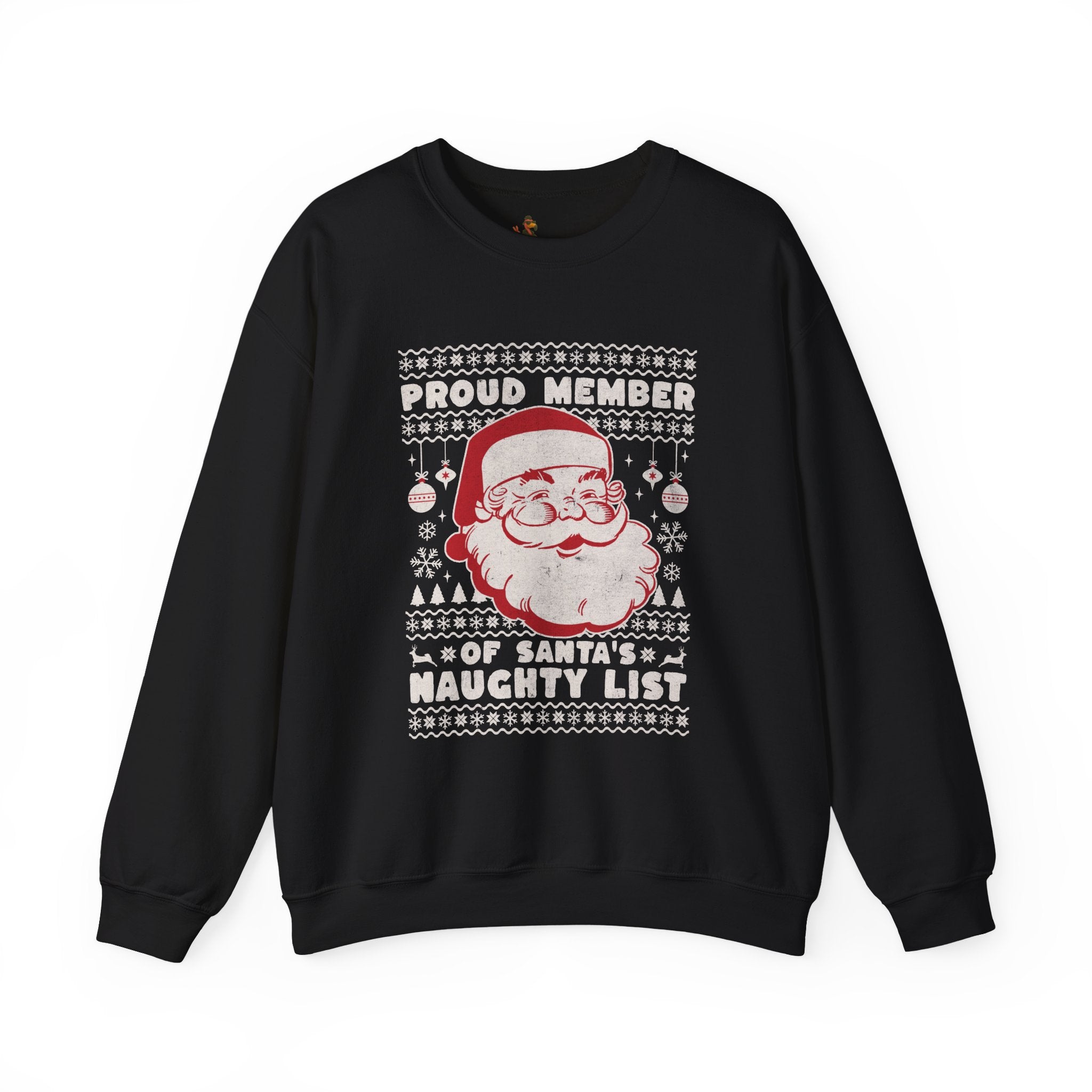 “Proud Member of Santa’s Naughty List” Vintage Santa Ugly Sweater