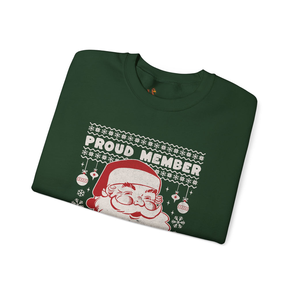 “Proud Member of Santa’s Naughty List” Vintage Santa Ugly Sweater