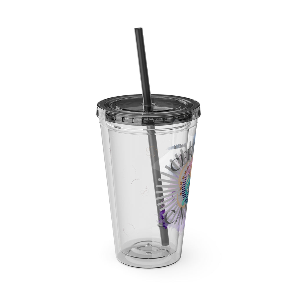 Certified Cancer Zodiac Sunsplash Tumblers with Straw 16oz