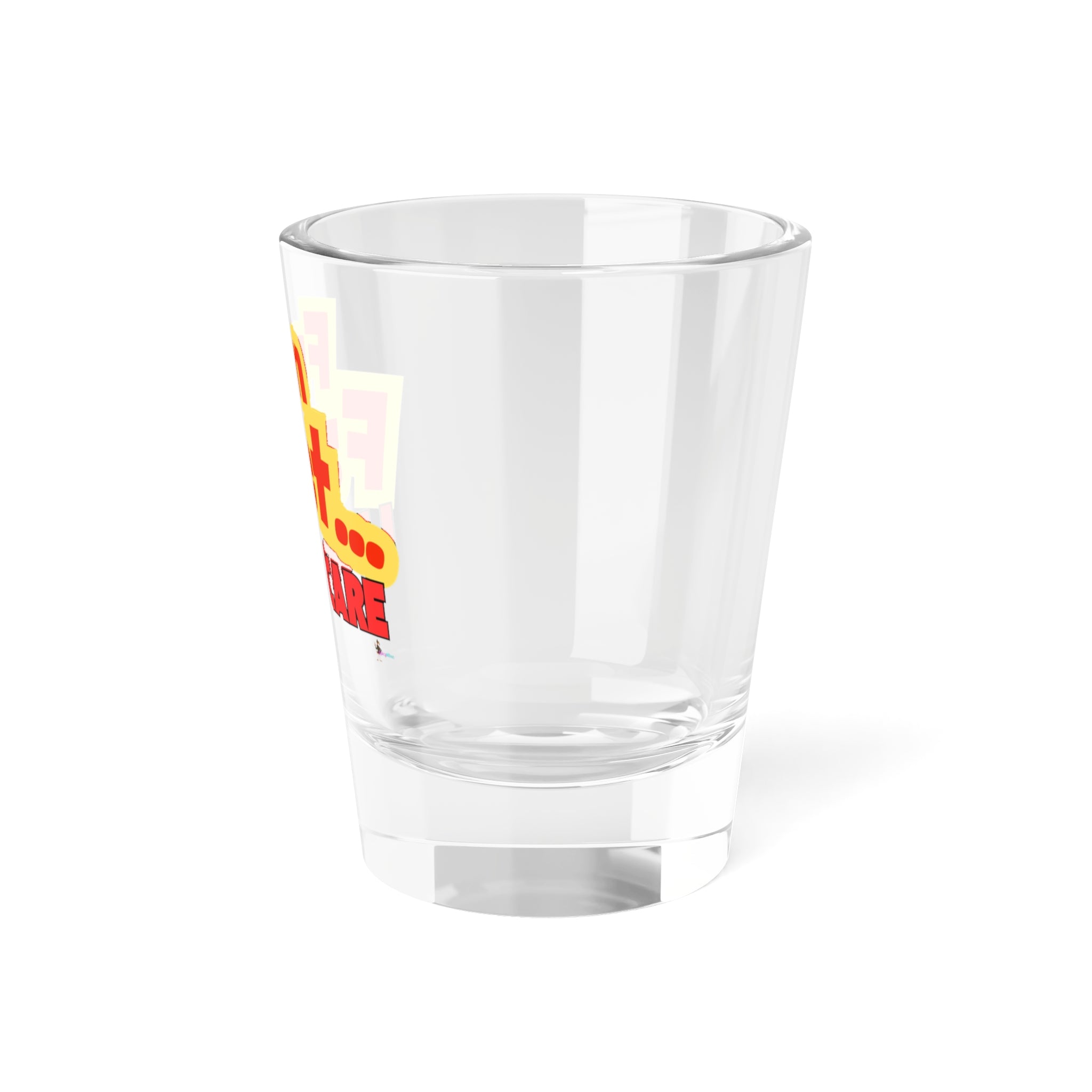"Fun Fact... I Don't Care" Bold Red/Yellow Retro Bar Glass for Parties & Gag Gifts Shot Glass —