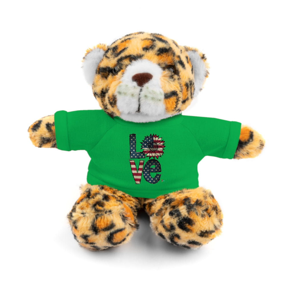 Patriotic 'LOVE' Plush Bear with Tee — Cute Stuffed Animal Gift