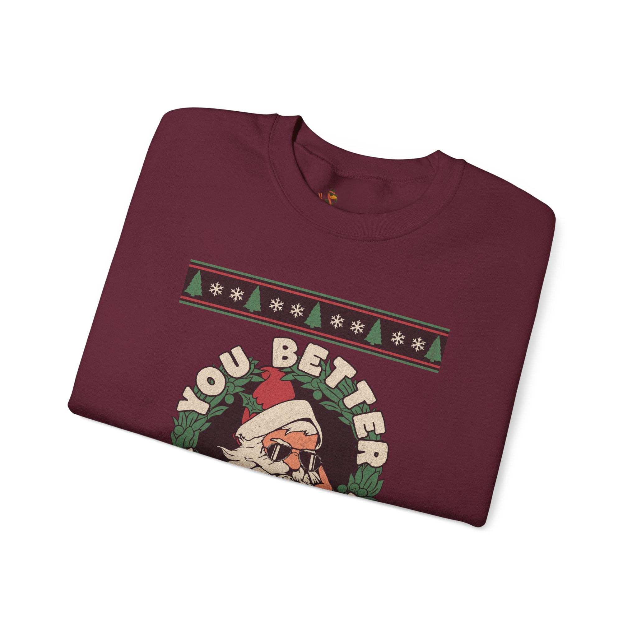 'You Better Watch Out' Santa Christmas Sweater Design