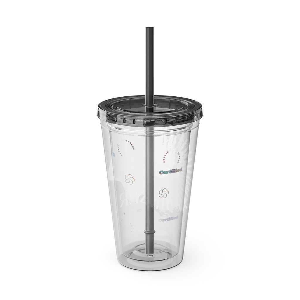 Certified Cancer Zodiac Sunsplash Tumblers with Straw 16oz