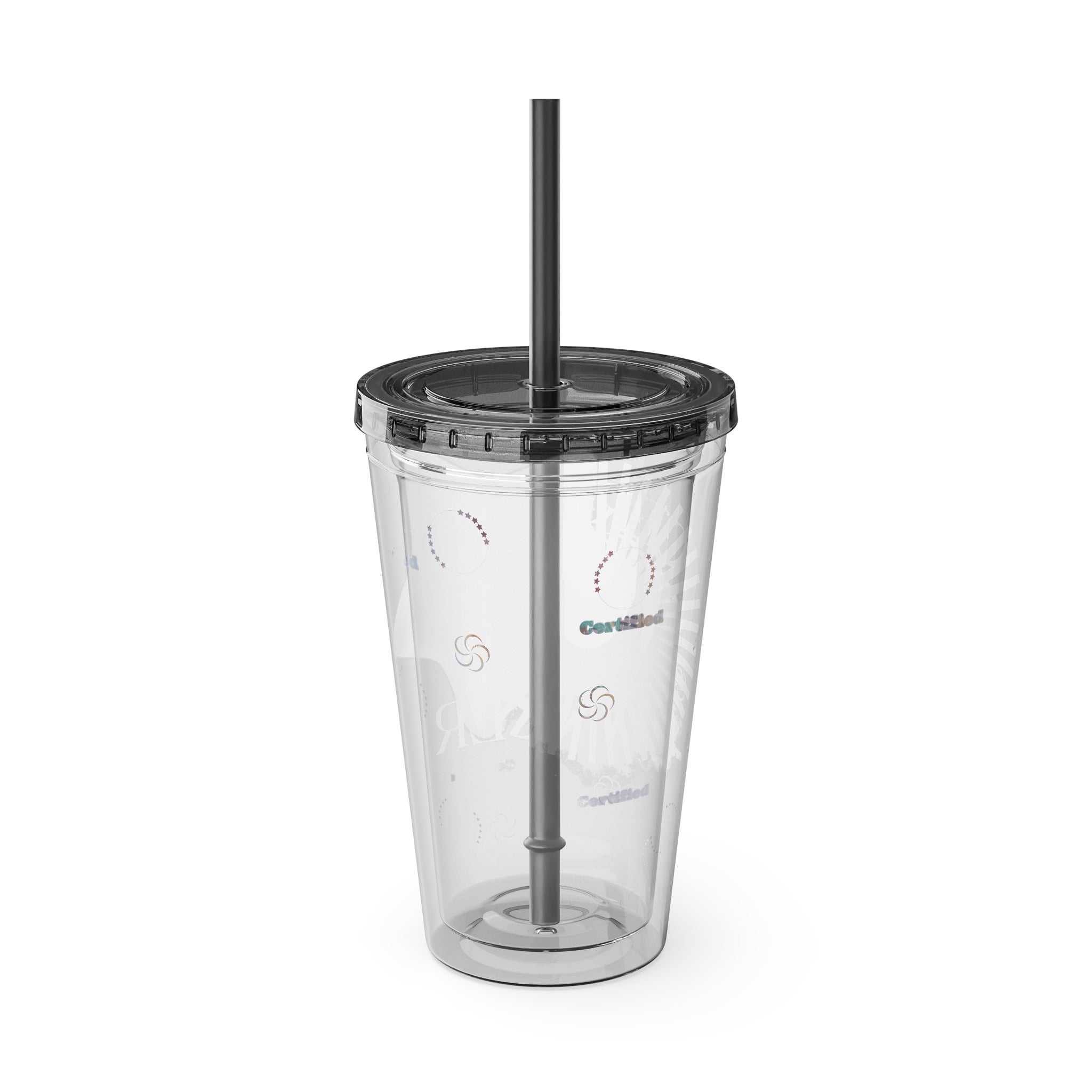 Certified Cancer Zodiac Sunsplash Tumblers with Straw 16oz