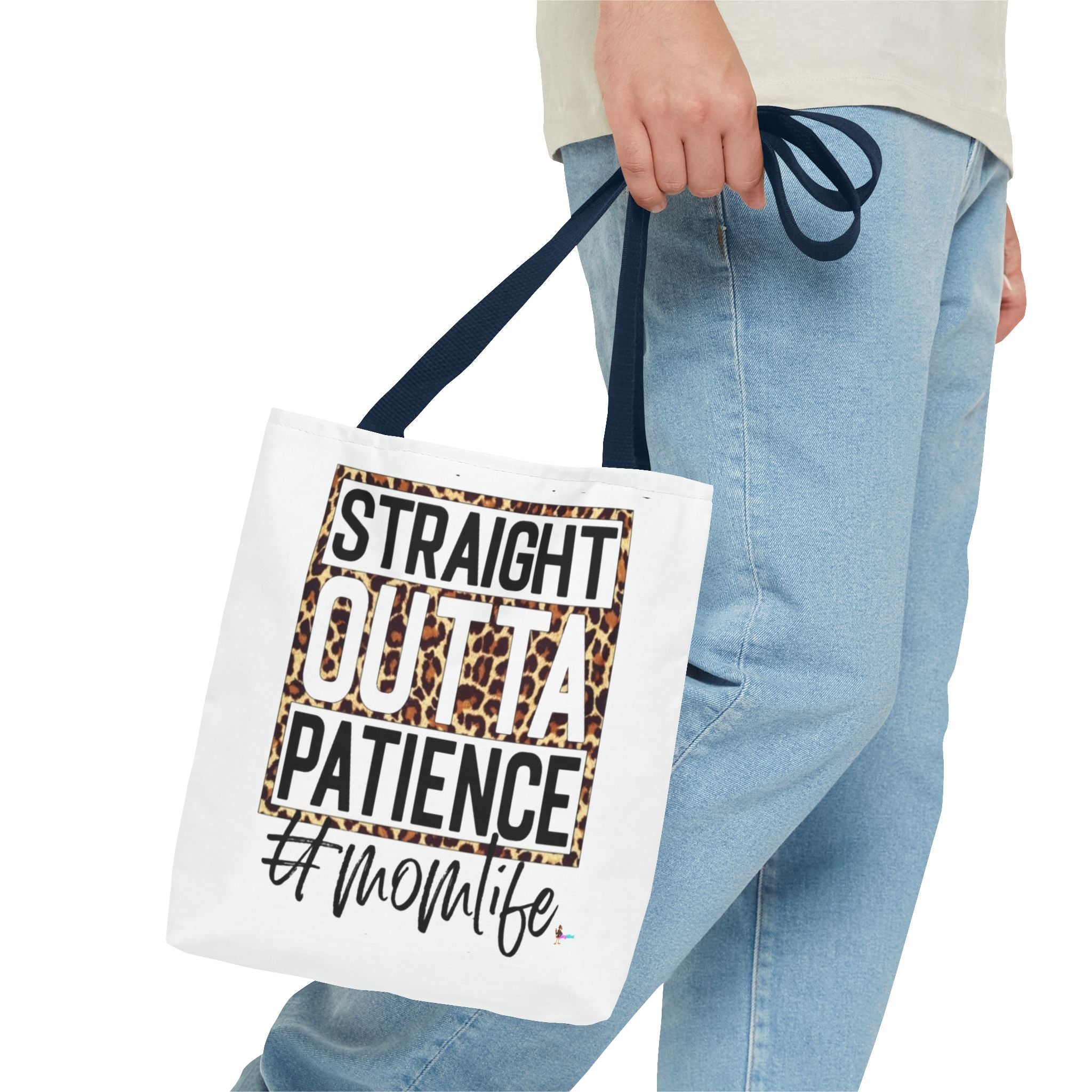 Straight Outta Patience #MomLife  Leopard Tote Bag Funny Mom Gift