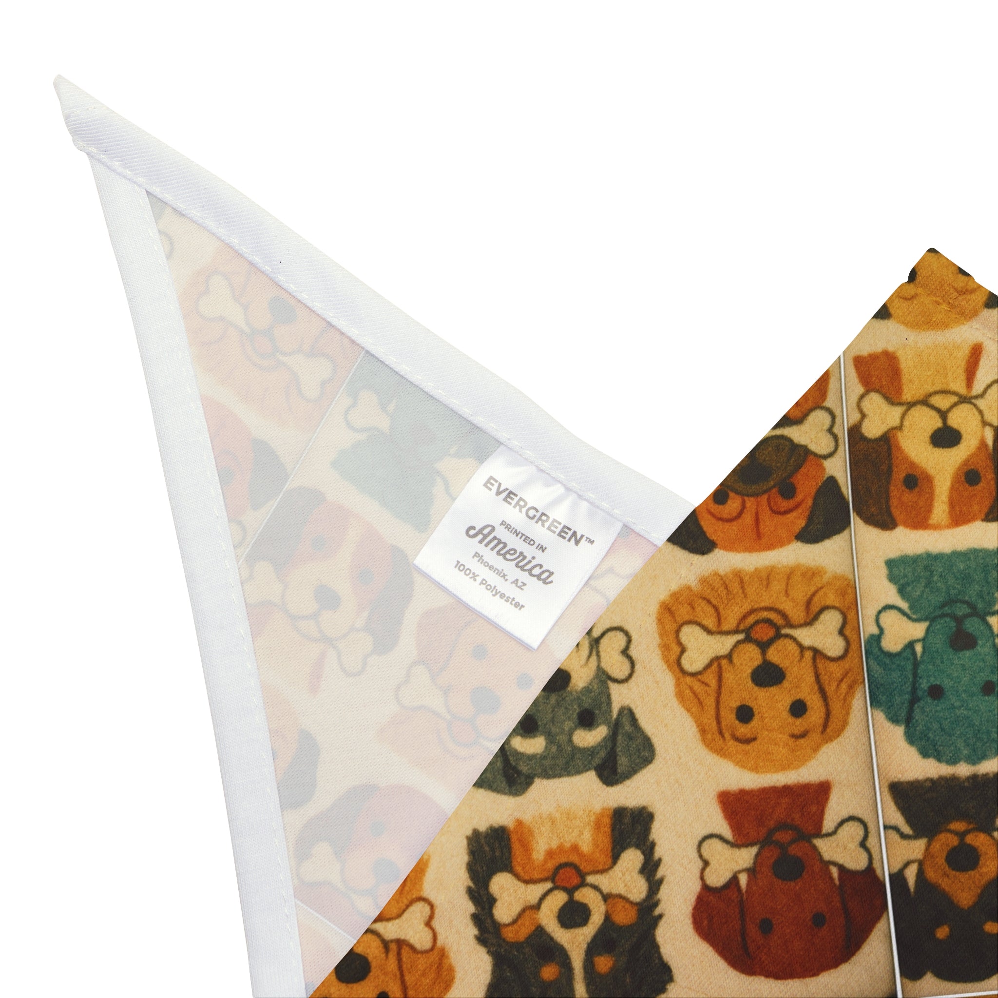 Retro Dog Faces Pet Tie Bandana | Cute Puppy Pattern Neck Scarf