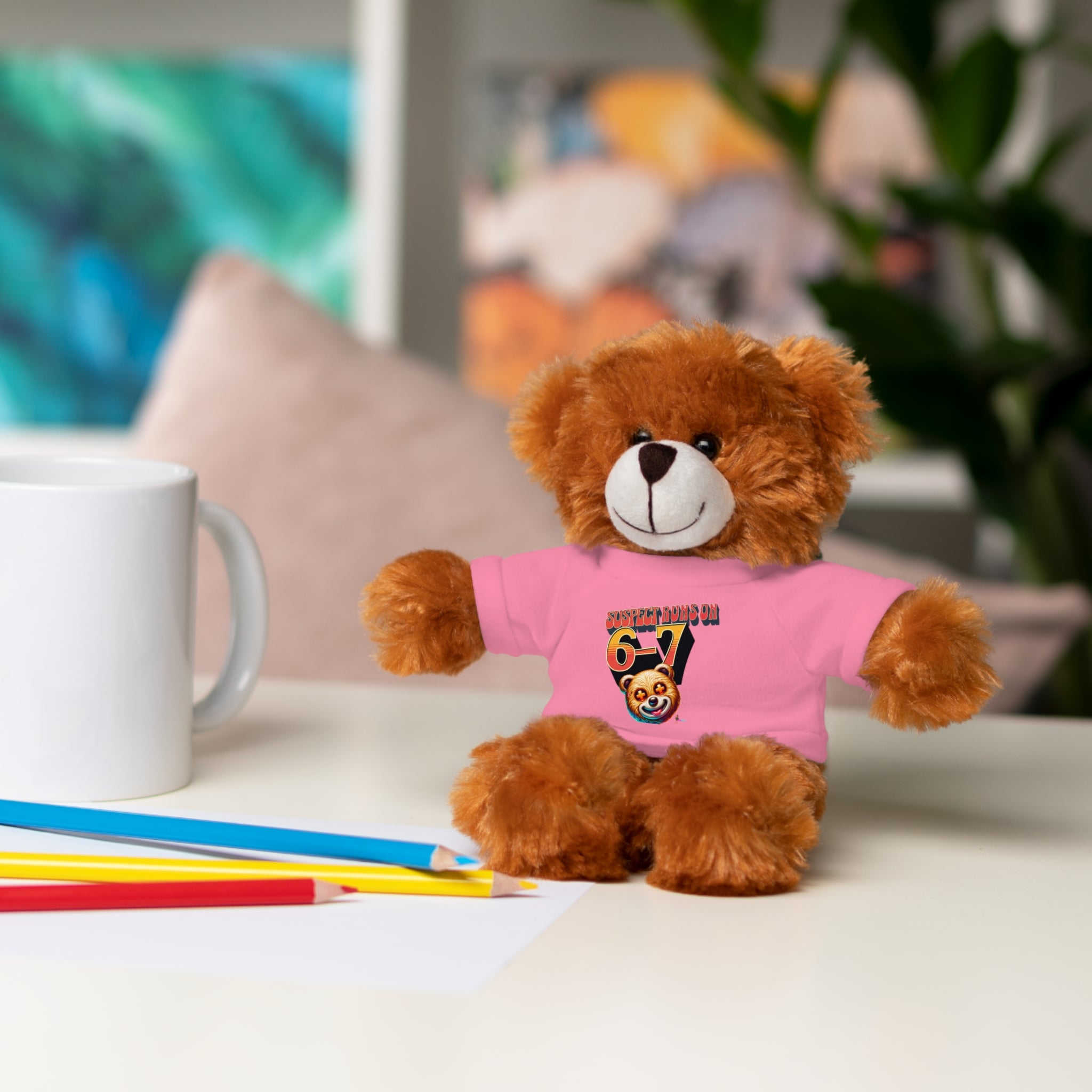 6-7 Teddy Bear wearing Tee – Cute Plush Gift for Kids