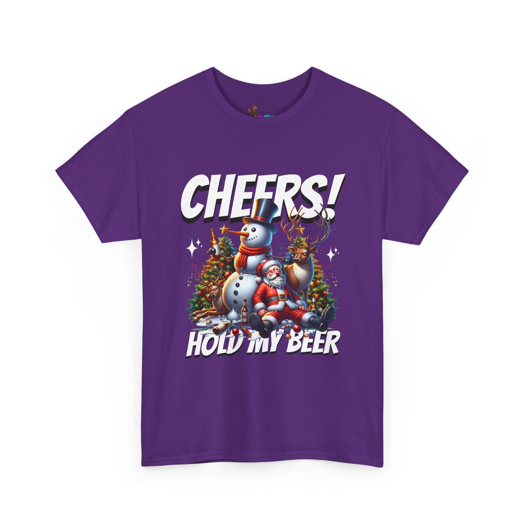 "Cheers! Hold My Drink" Holiday Snowman Christmas Tee