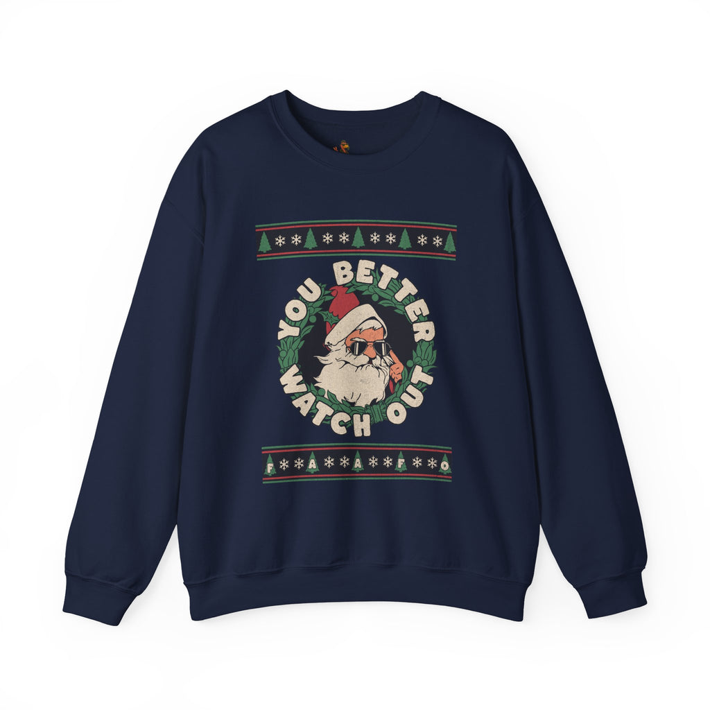 'You Better Watch Out' Santa Christmas Sweater Design