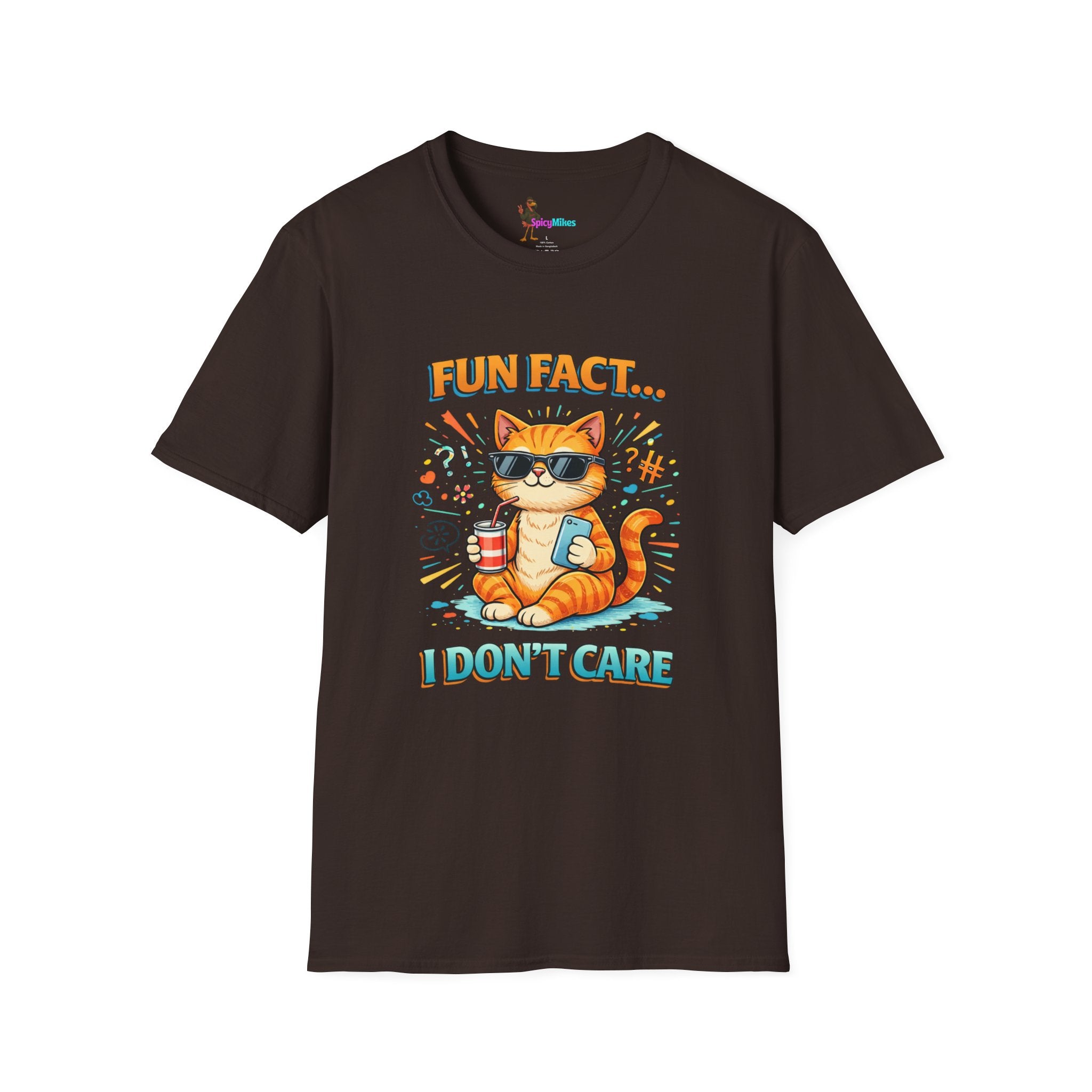 Fun Fact I Don't Care Cat T-Shirt Graphic Tee