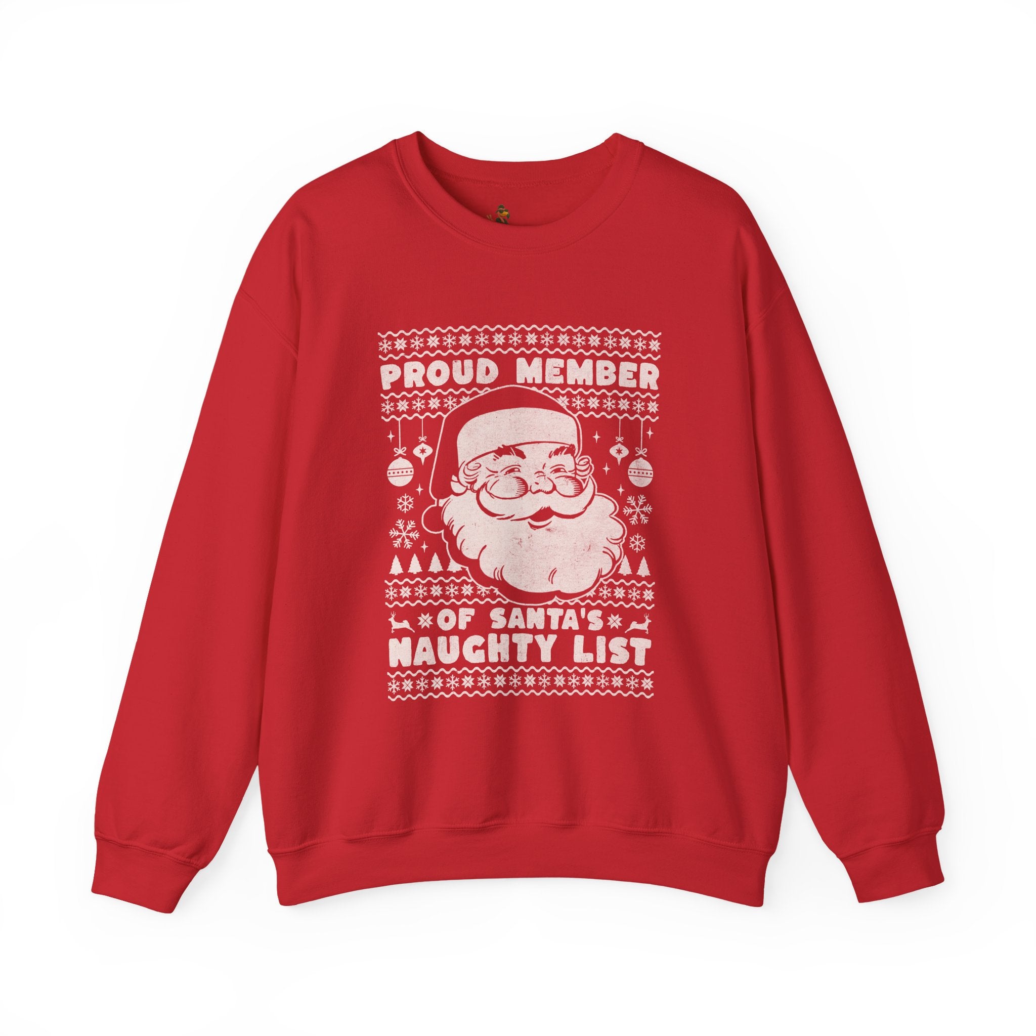 “Proud Member of Santa’s Naughty List” Vintage Santa Ugly Sweater