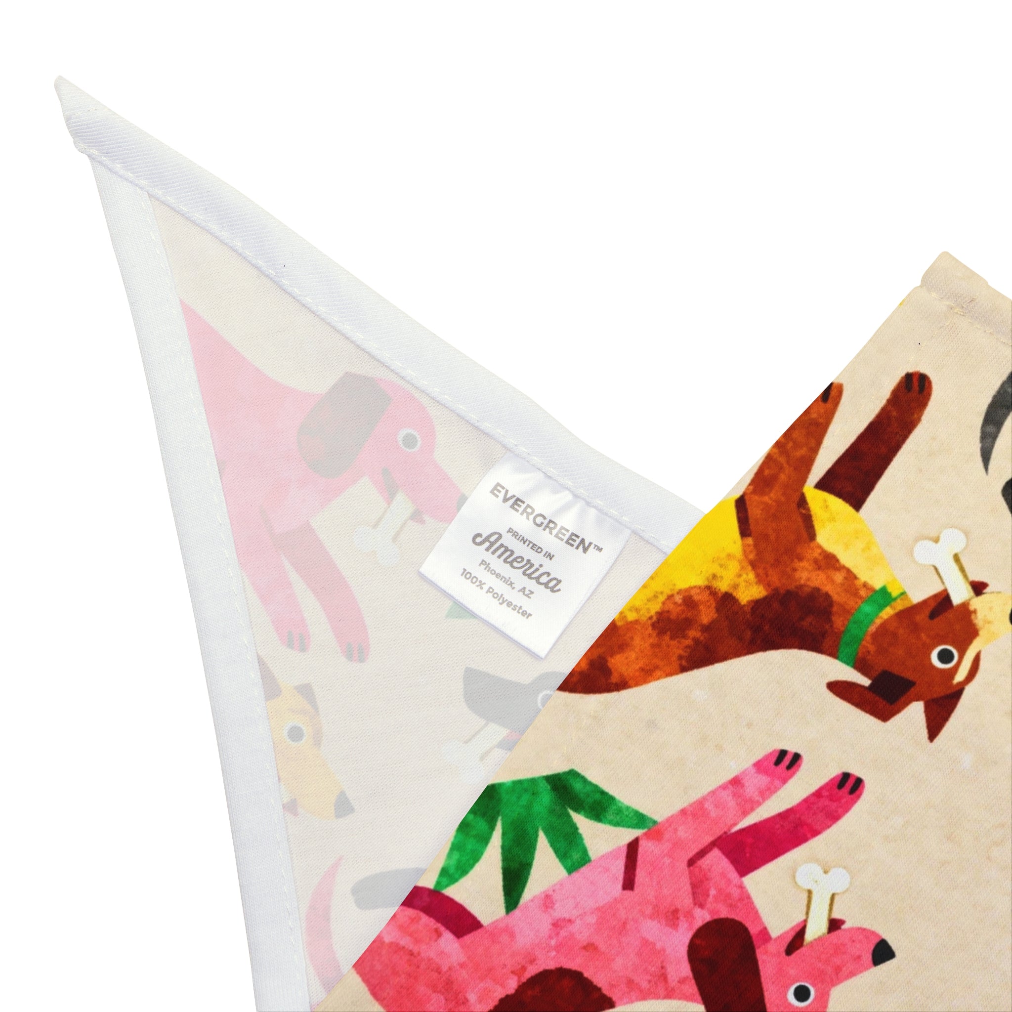 Long Dog In The Grass Patterned Pet Bandana — Colorful Running Dogs Print for Small & Large Pets