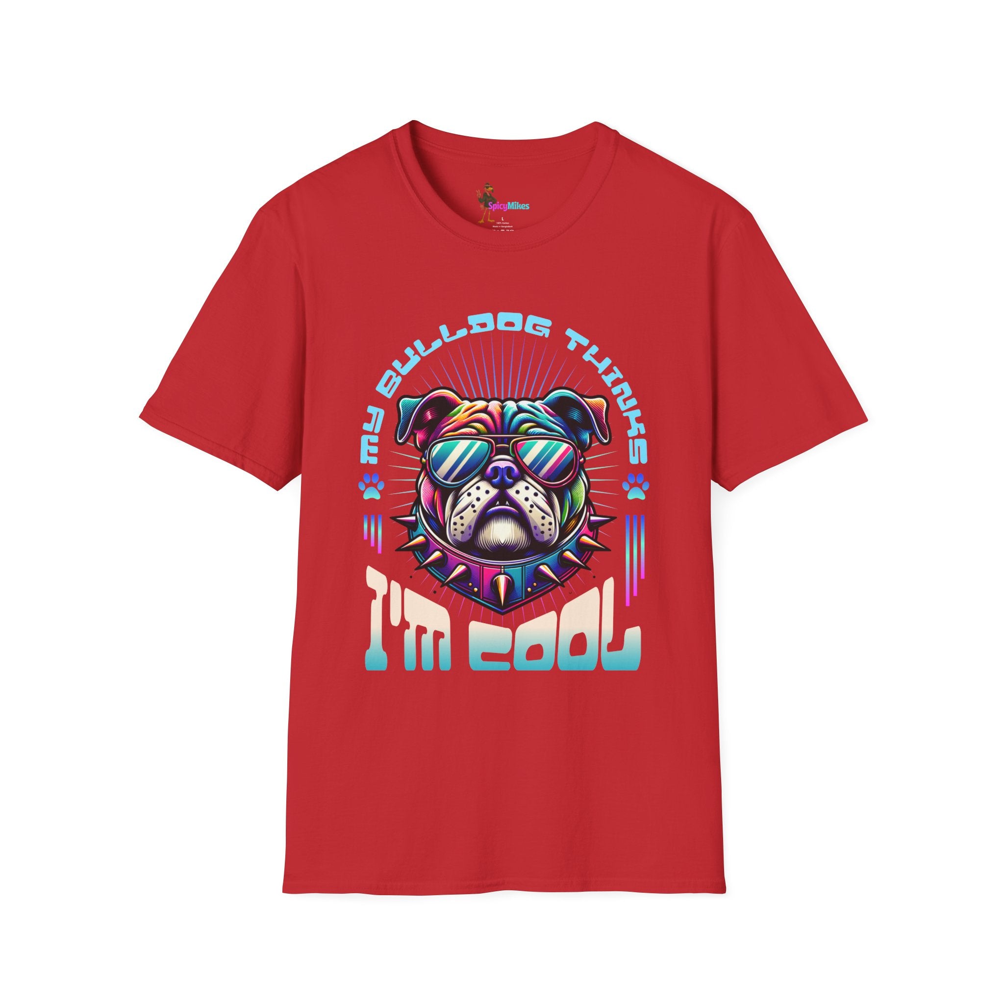 "My Bulldog Thinks I'm Cool"  Vintage Neon T-Shirt