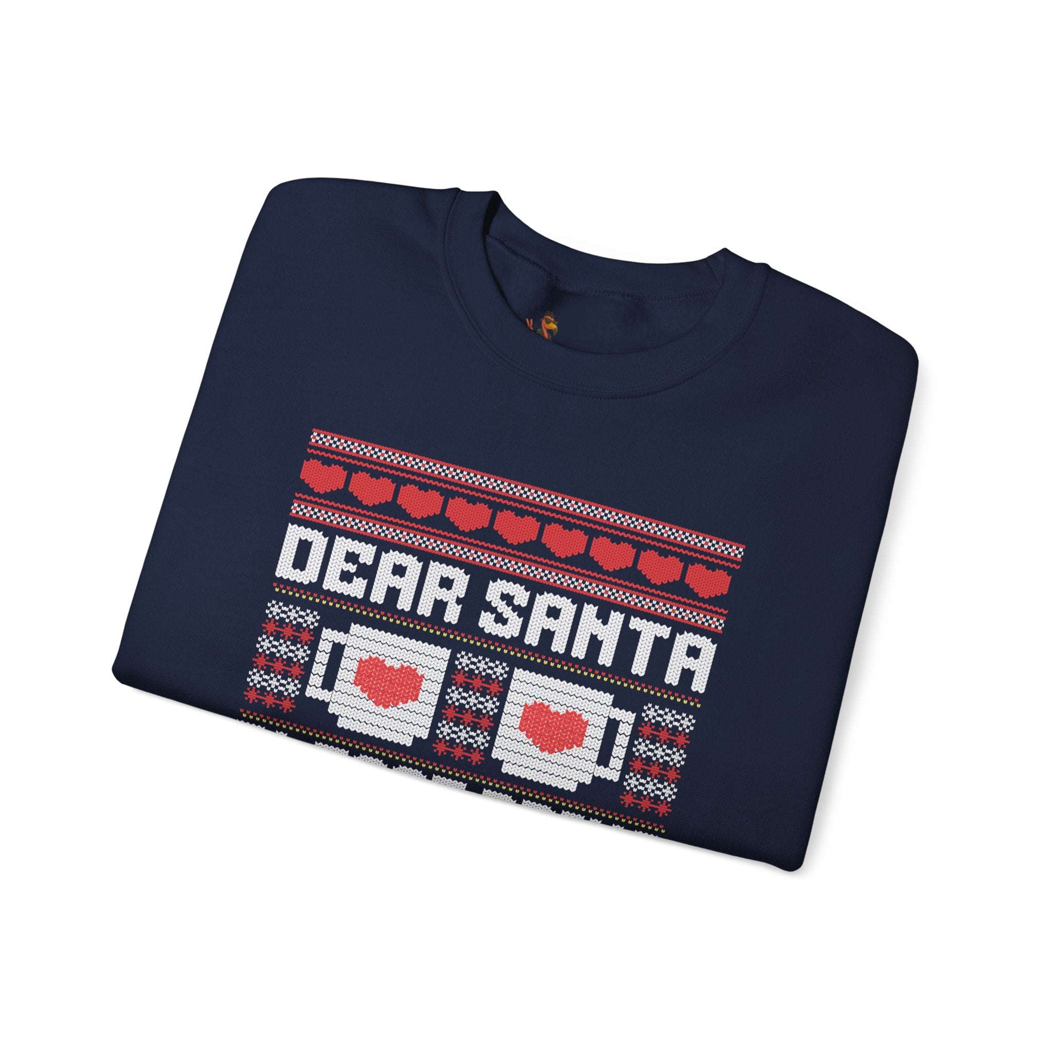 Dear Santa Please Bring Coffee Sweatshirt — Funny Christmas Coffee Crewneck