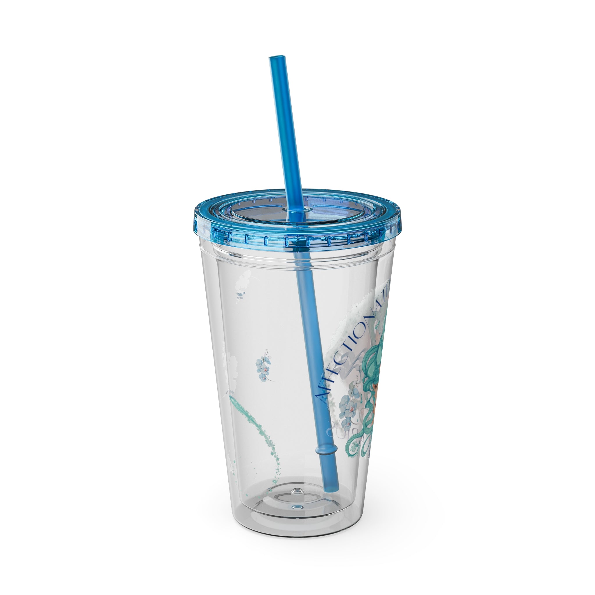 Affectionately Aquarius Zodiac Sunsplash 16oz Tumbler with Straw