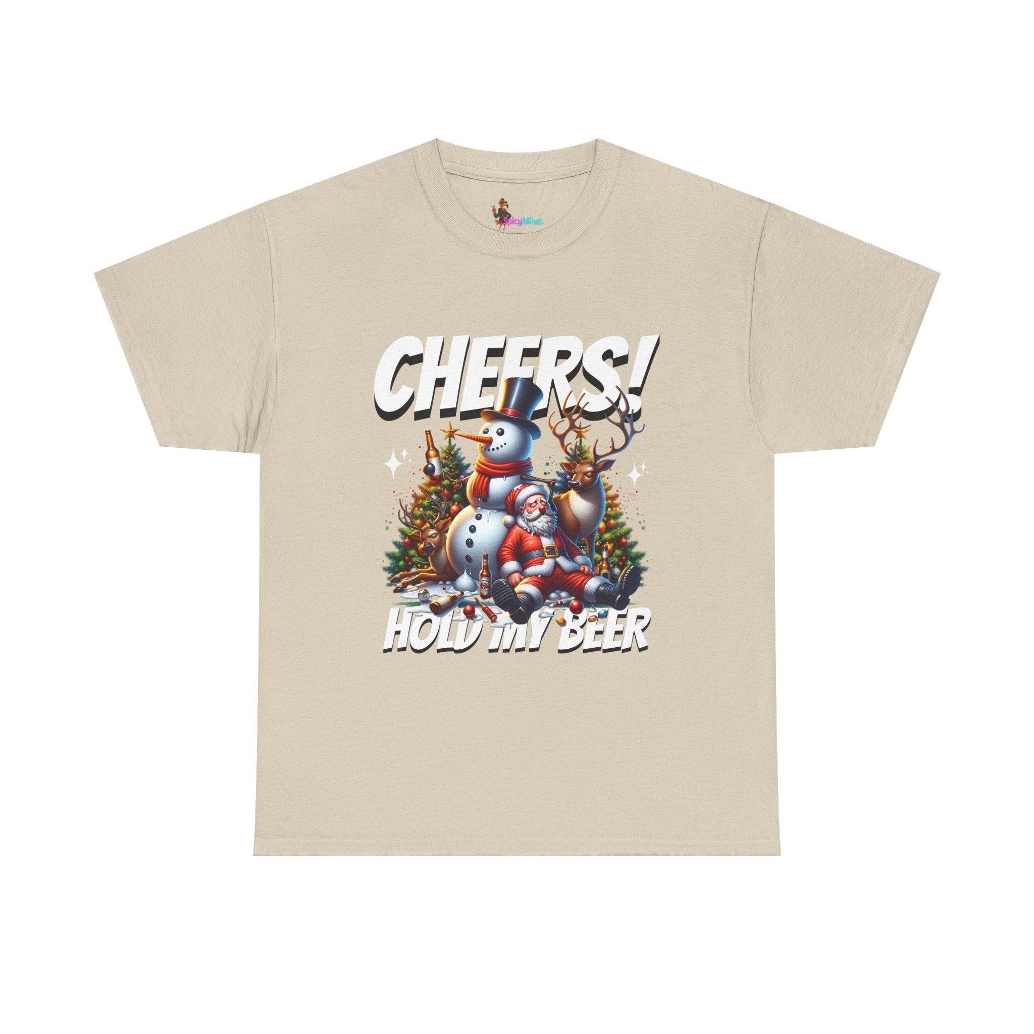 "Cheers! Hold My Drink" Holiday Snowman Christmas Tee