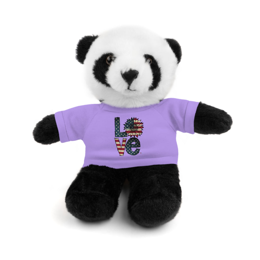 Patriotic 'LOVE' Plush Bear with Tee — Cute Stuffed Animal Gift